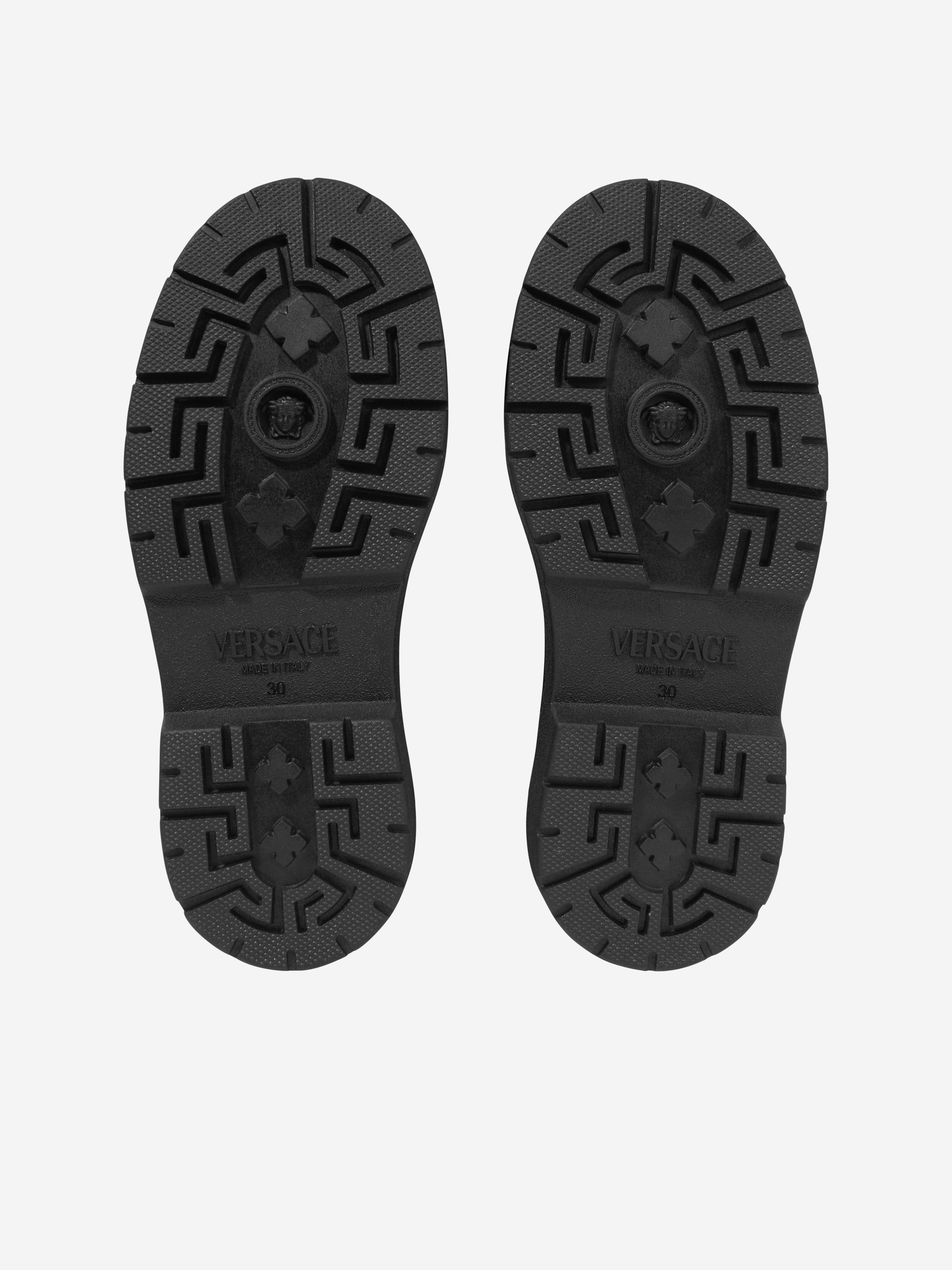 Versace Kids Leather Chelsea Boots in Black Cheap Sale Excellent