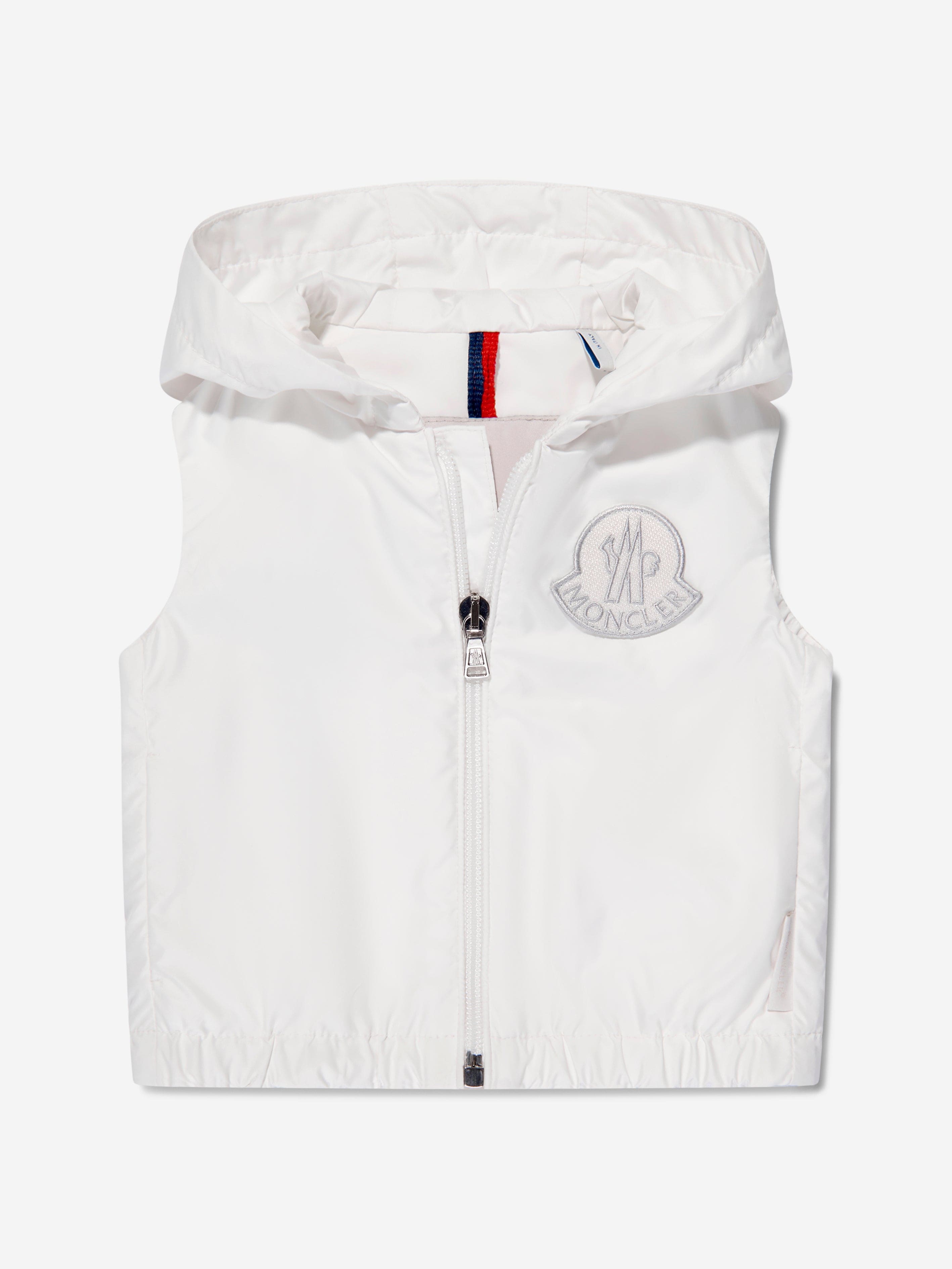 Moncler Enfant Baby Essien Gilet in White Clearance Limited Edition