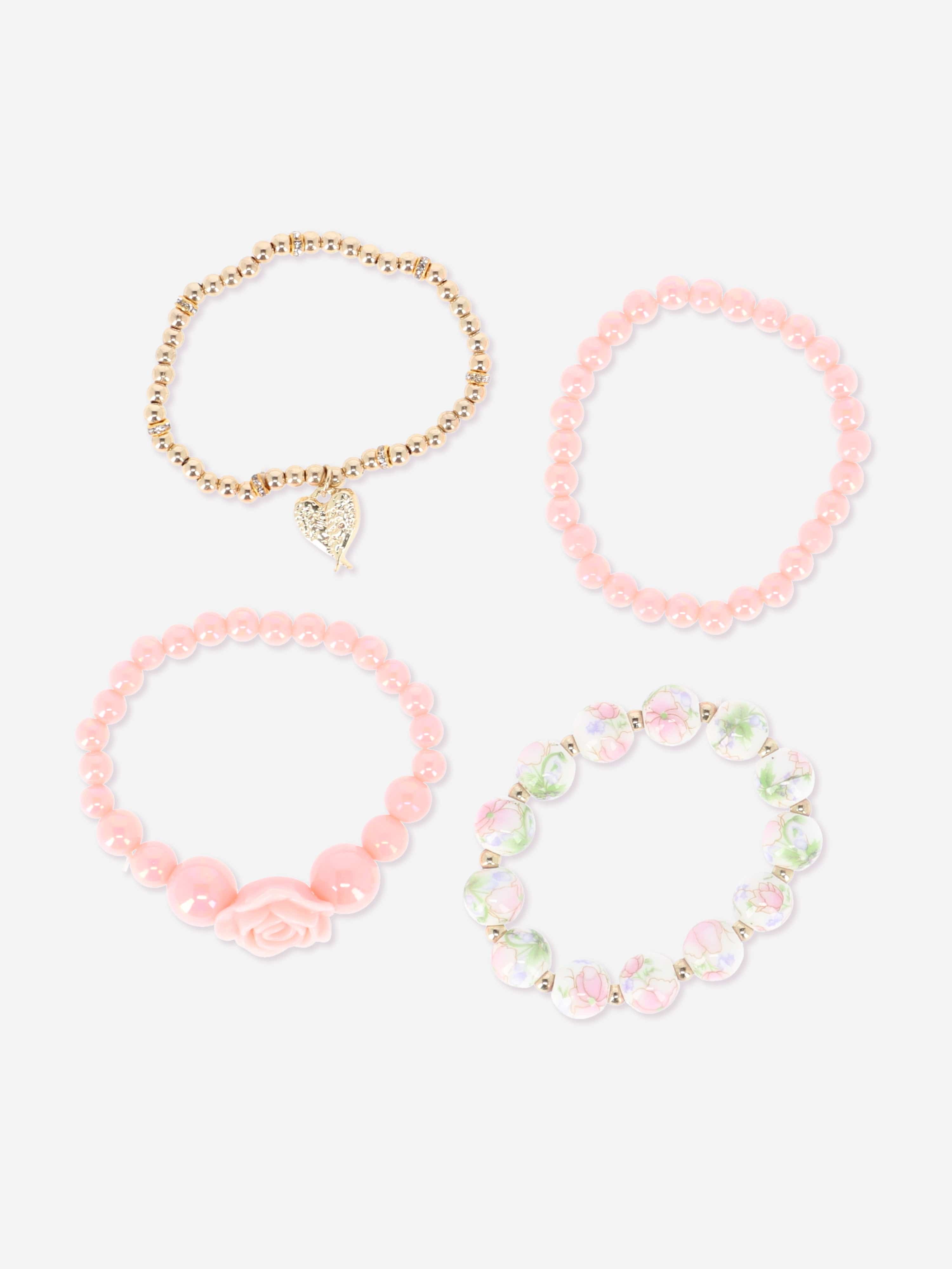 Girls Rose Bracelet Set in Pink Outlet Online