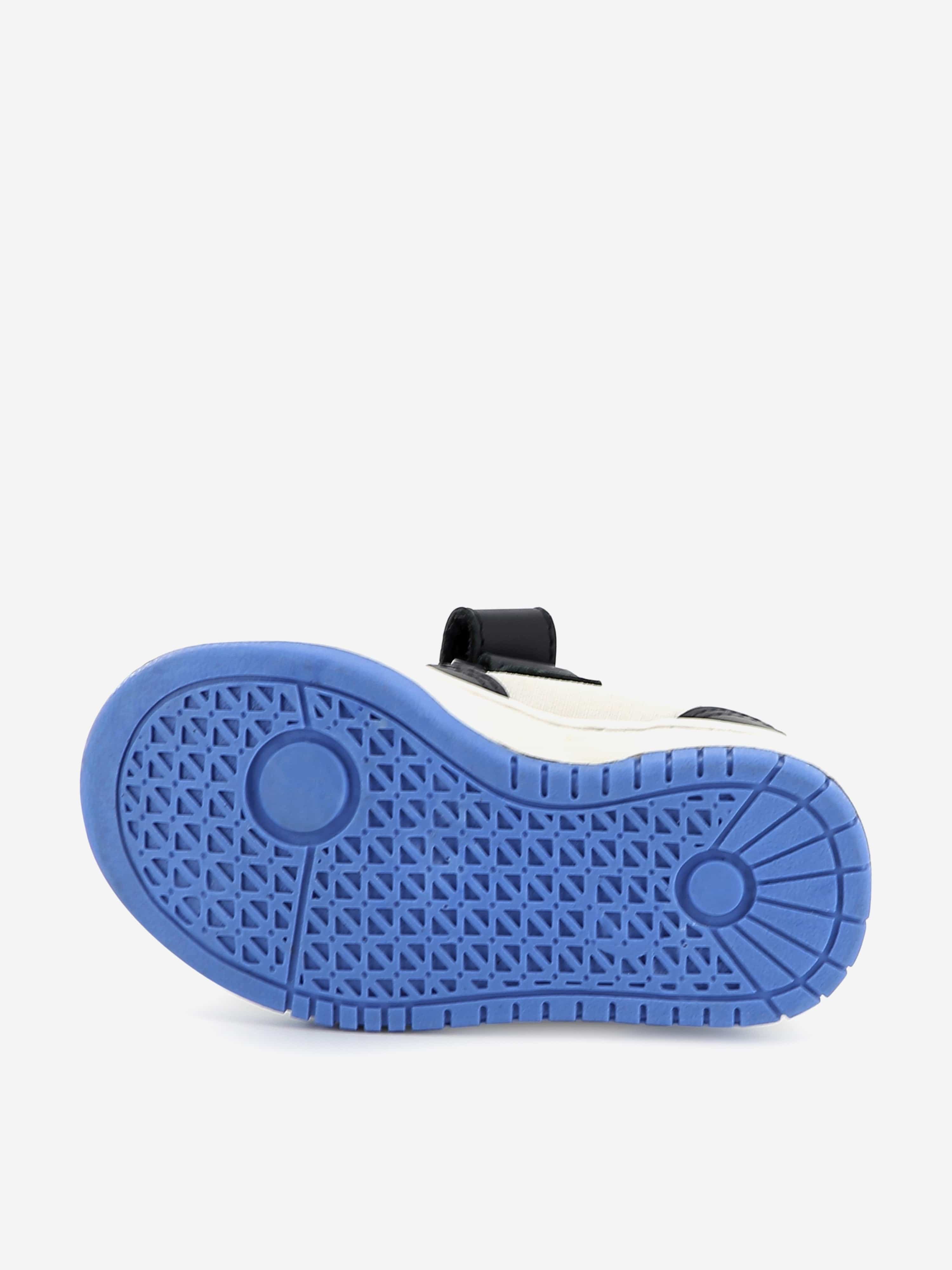 BOSS Boys Leather Logo Trainers in Navy Discount Newest