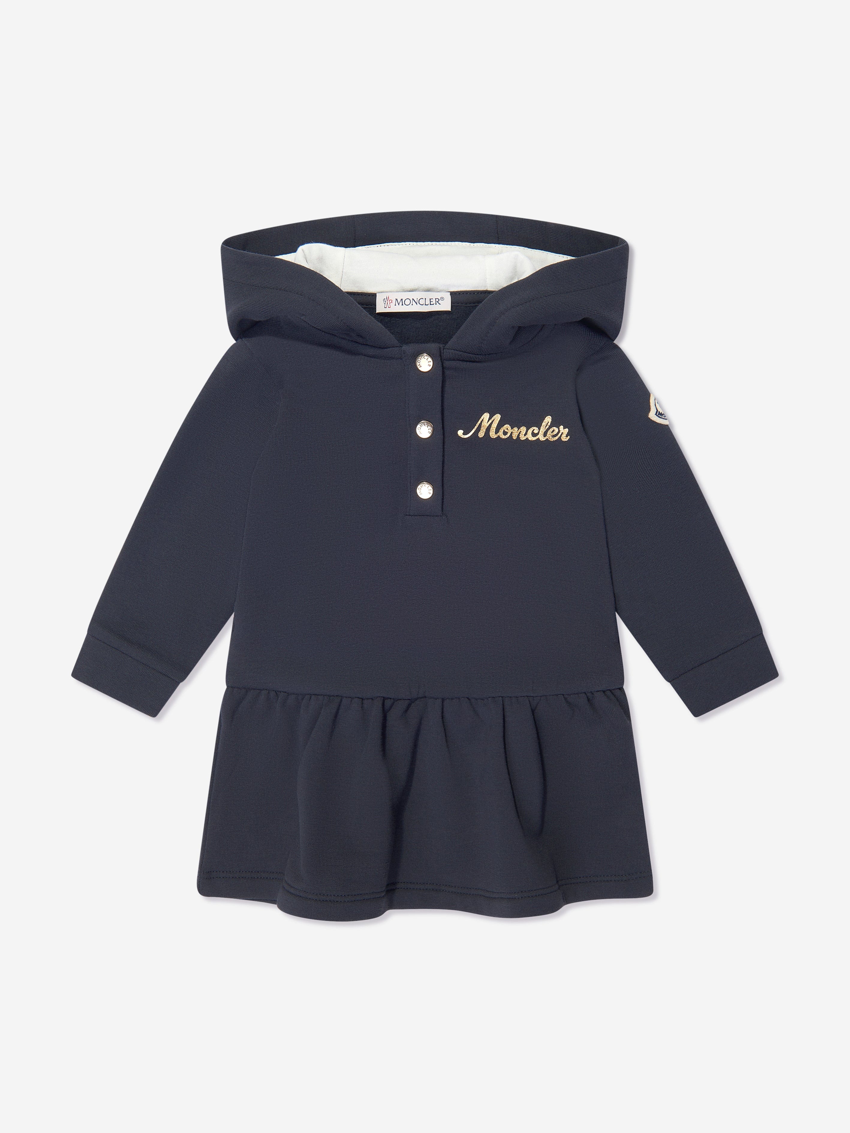 Moncler Enfant Baby Girls Hooded Sweater Dress in Navy Buy Cheap Discount