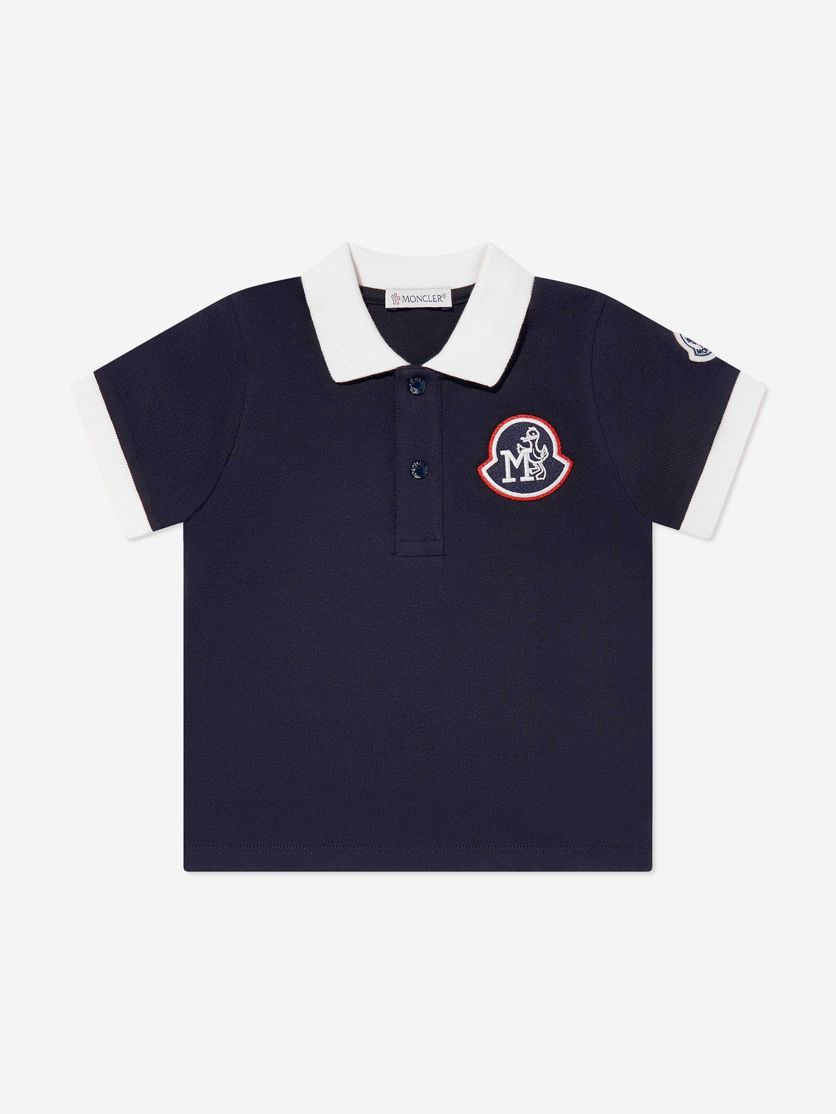 Moncler Enfant Baby Boys Logo Polo Shirt in Navy Exclusive Online