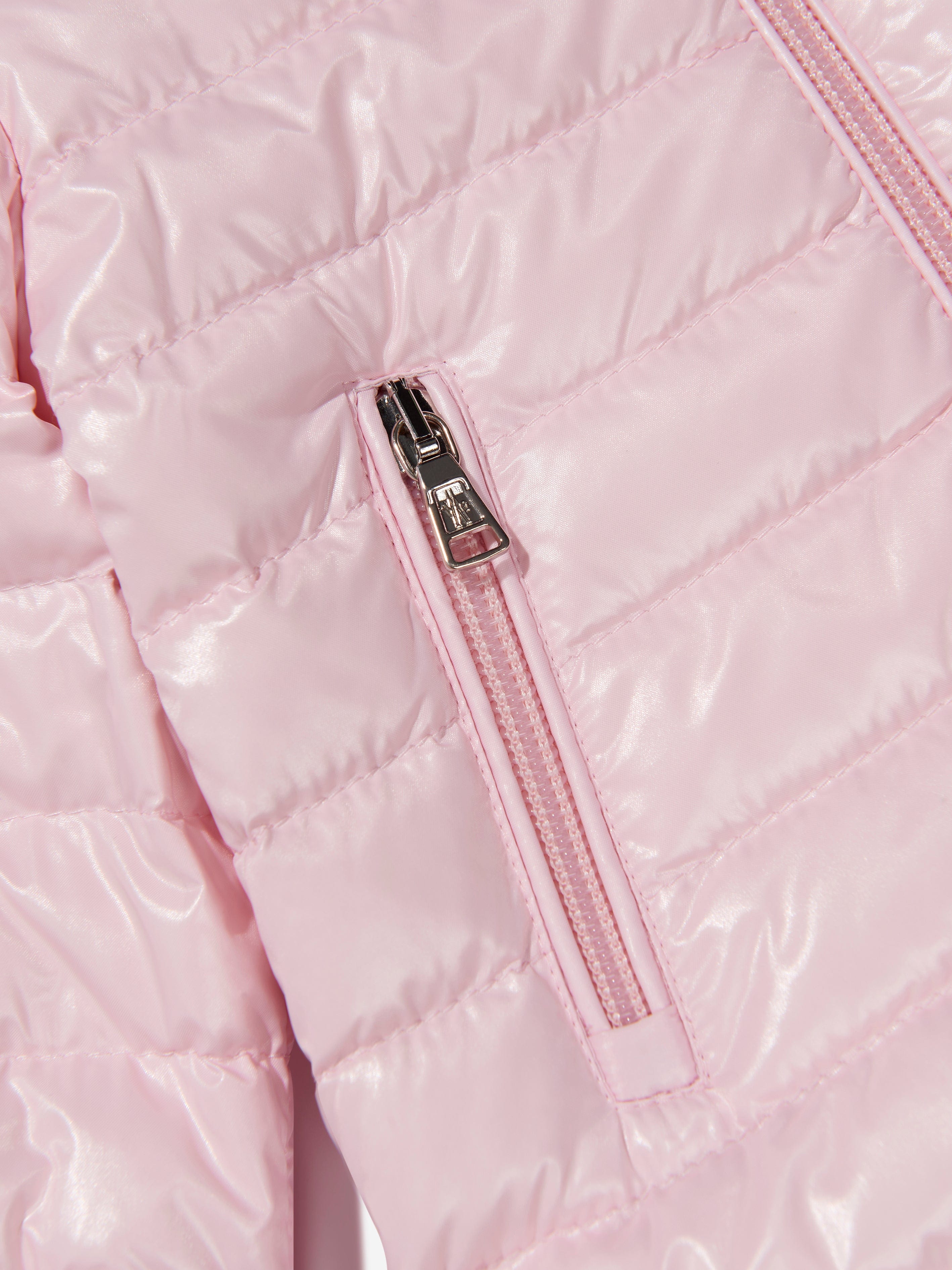 Moncler Enfant Baby Girls Down Padded Paulas Jacket in Pink Cheap View
