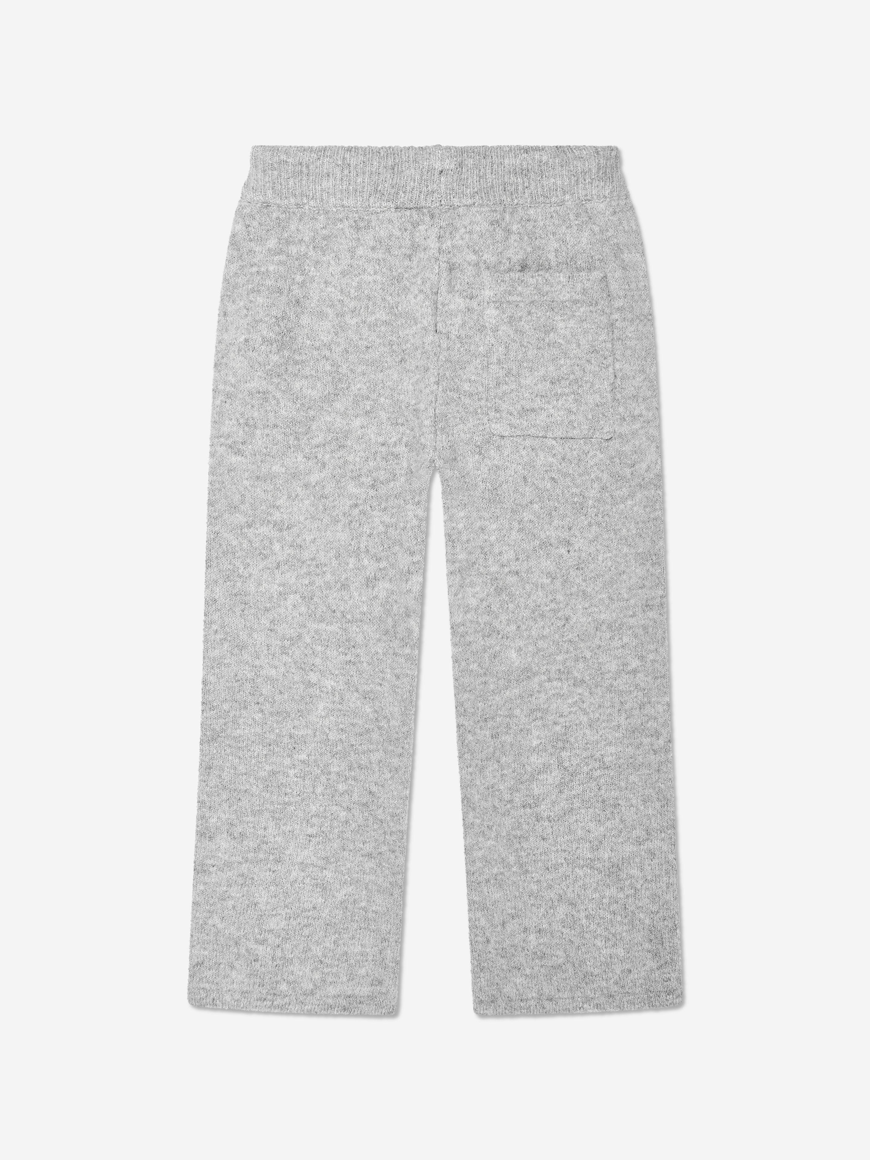 The Couture Club Kids Fluffy Knit Emblem Joggers in Grey Shop For Cheap Online