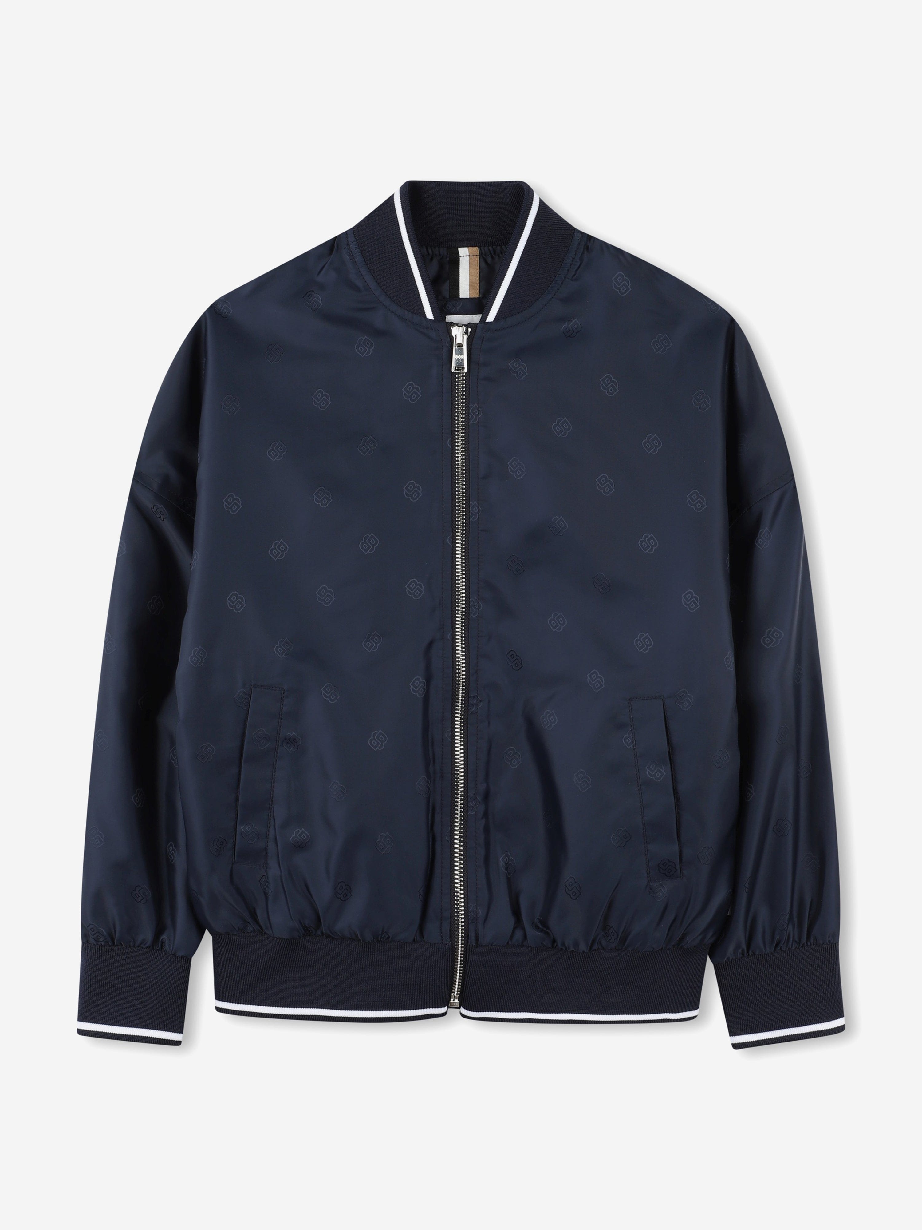 BOSS Boys Double B Jacquard Jacket in Navy 2025 New Cheap Online