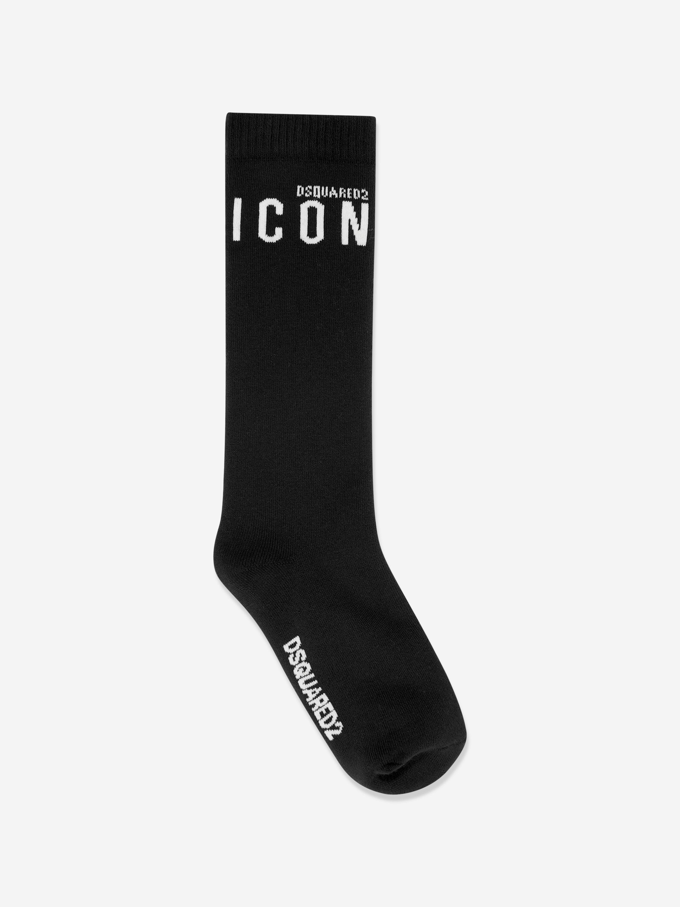 Dsquared2 Kids Icon Logo Socks in Black Sale Sast