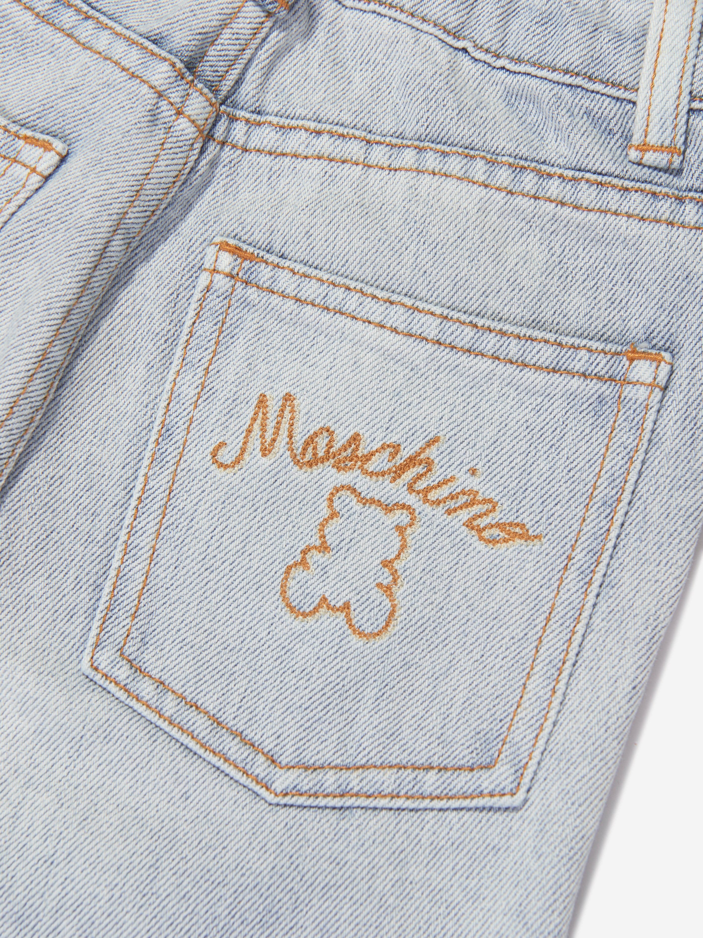 Moschino Kids Slim Fit Jeans in Blue Outlet For Sale