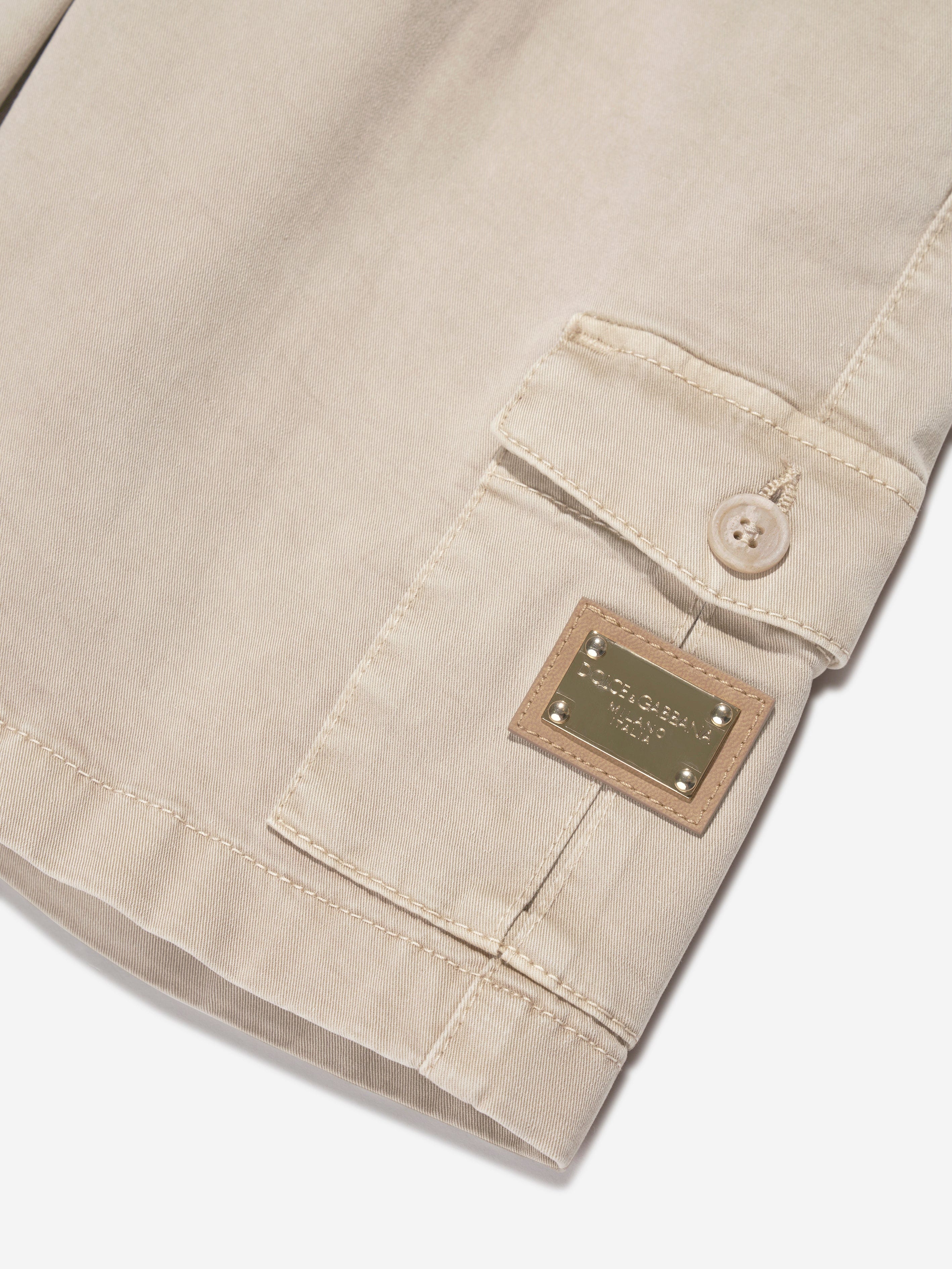 Dolce & Gabbana Boys Cargo Shorts in Beige Low Pice Fee Shipping