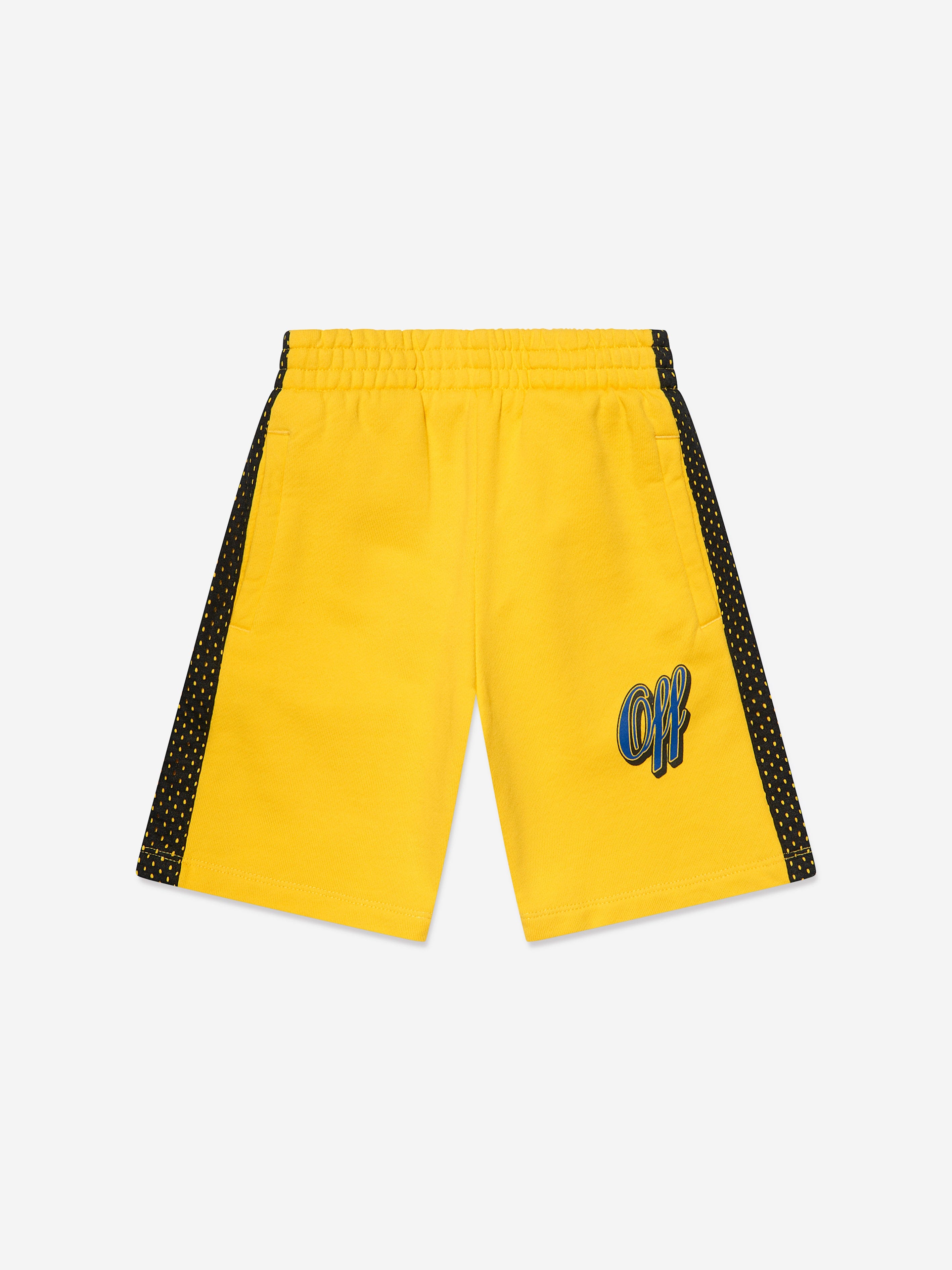 Off-White Boys Baseball Logo Mesh Shorts in Yellow 2025 Newest Online