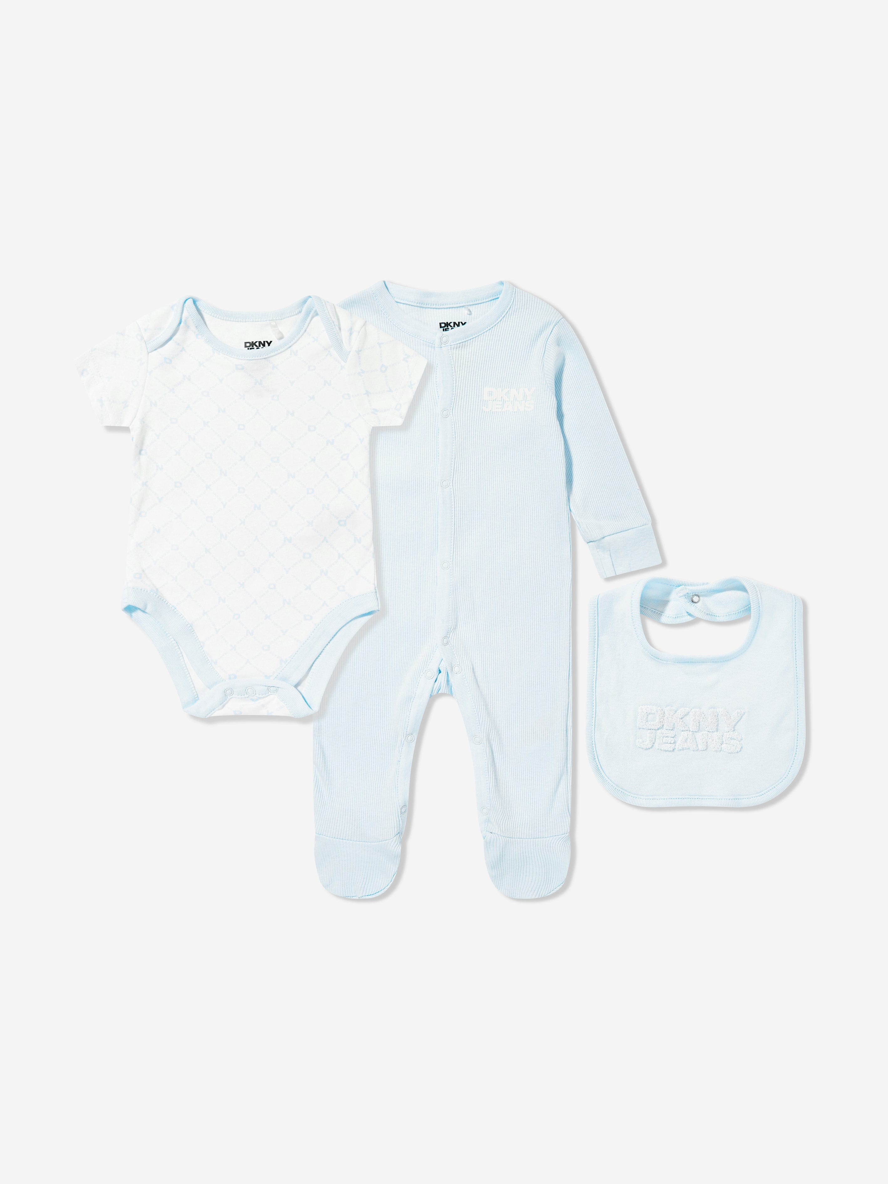 DKNY Baby Boys 4 Piece Babygrow Set in Blue Sale Online Cheap