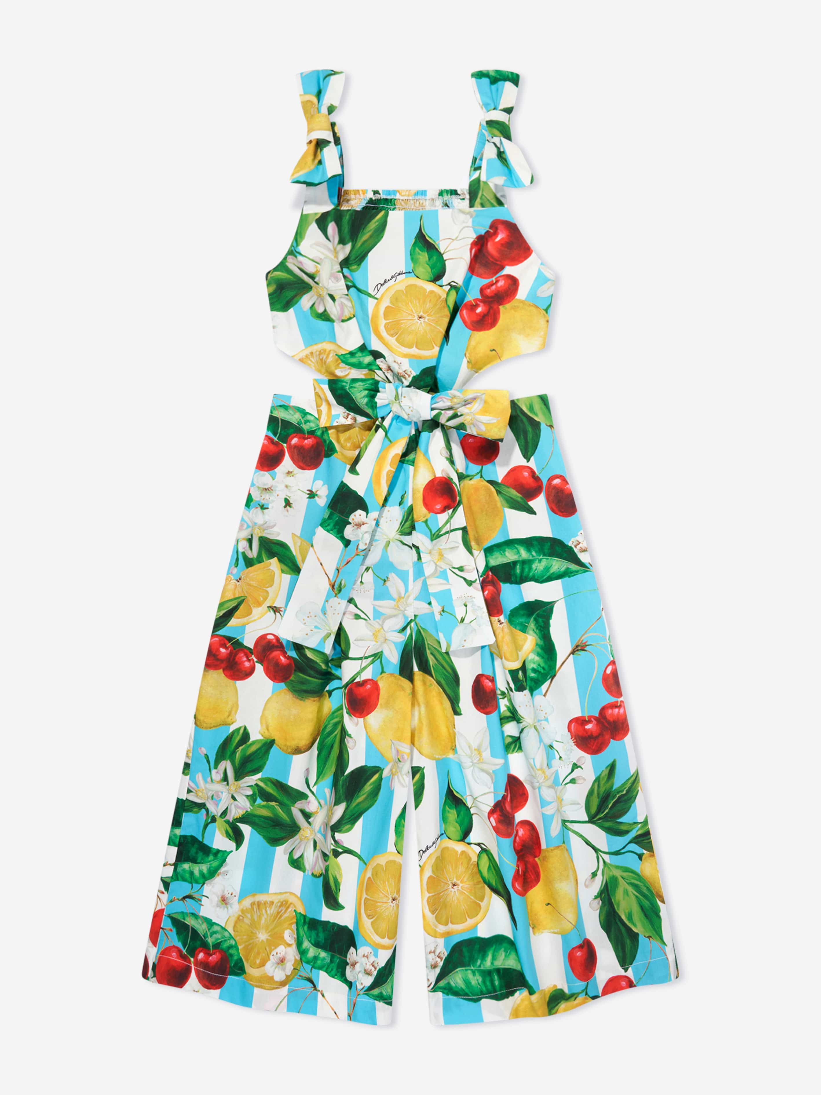 Dolce & Gabbana Girls Lemon Print Playsuit in Multicolour Sale Purchase