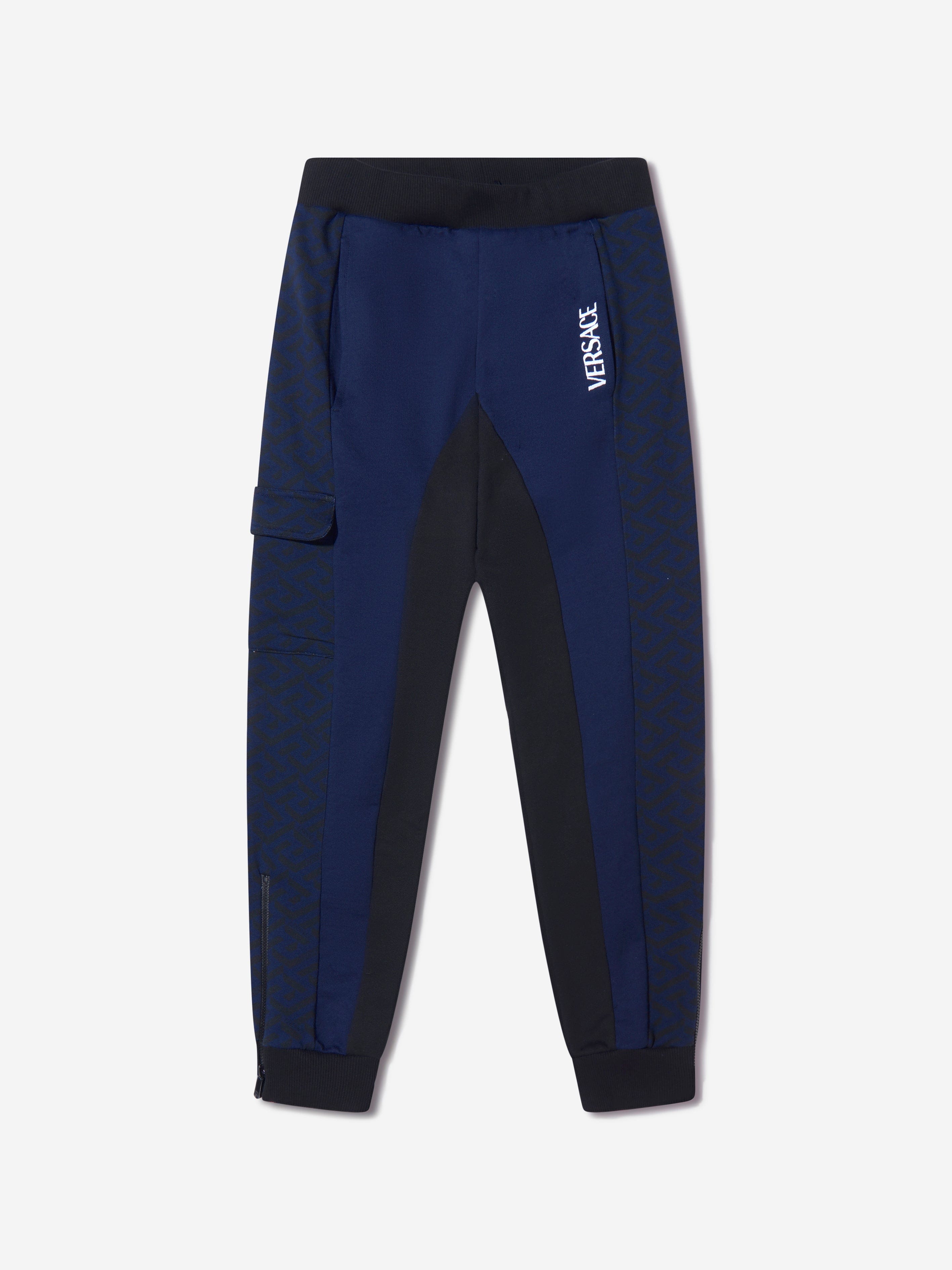 Versace Boys Cotton La Greca Signature Trim Sweatpants Cheap Sale Outlet