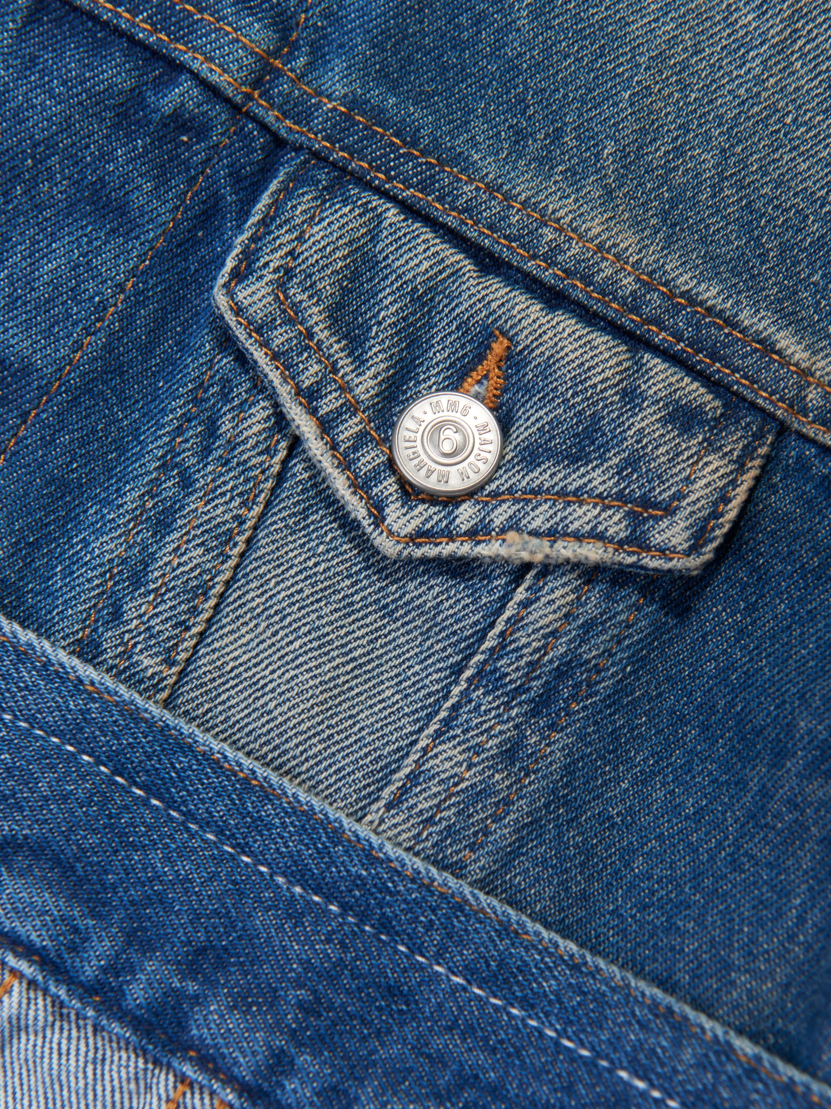 MM6 Maison Margiela Kids Re-Cut Shaded Denim Jacket in Blue Sale Wholesale Pice