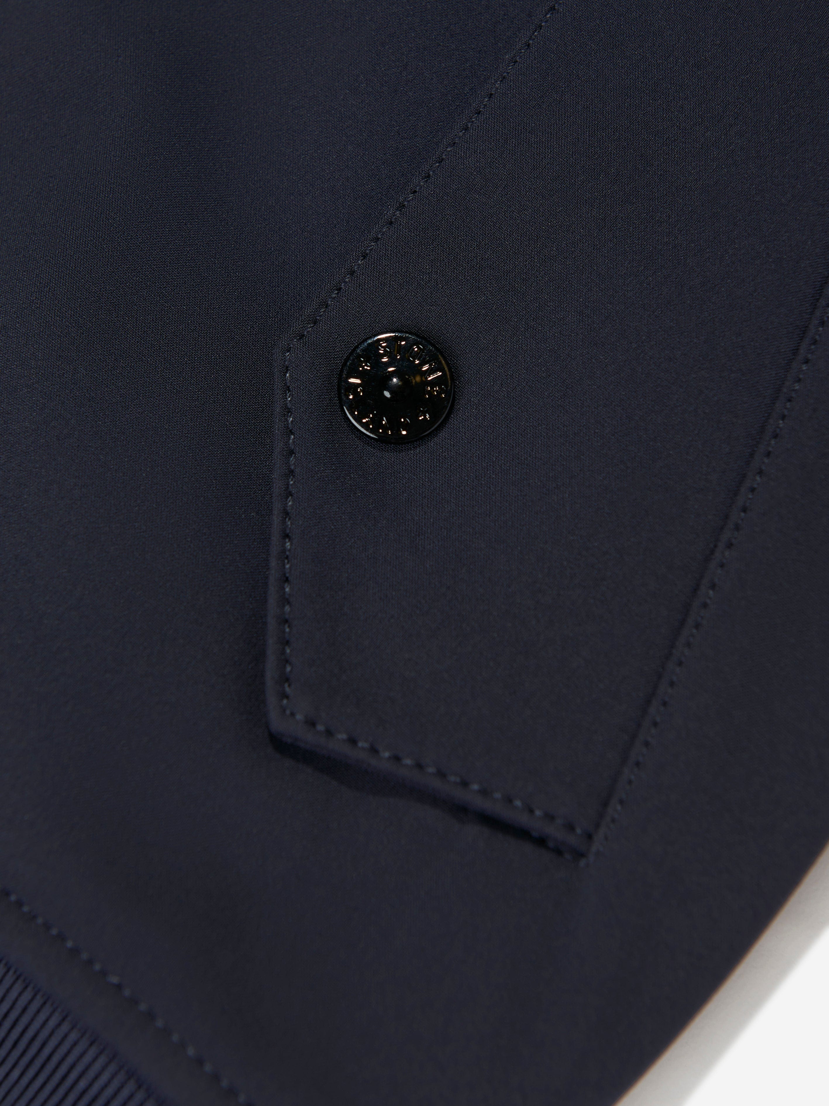 Stone Island Boys Hooded Zip Up Jacket in Navy Best Pices Sale Online