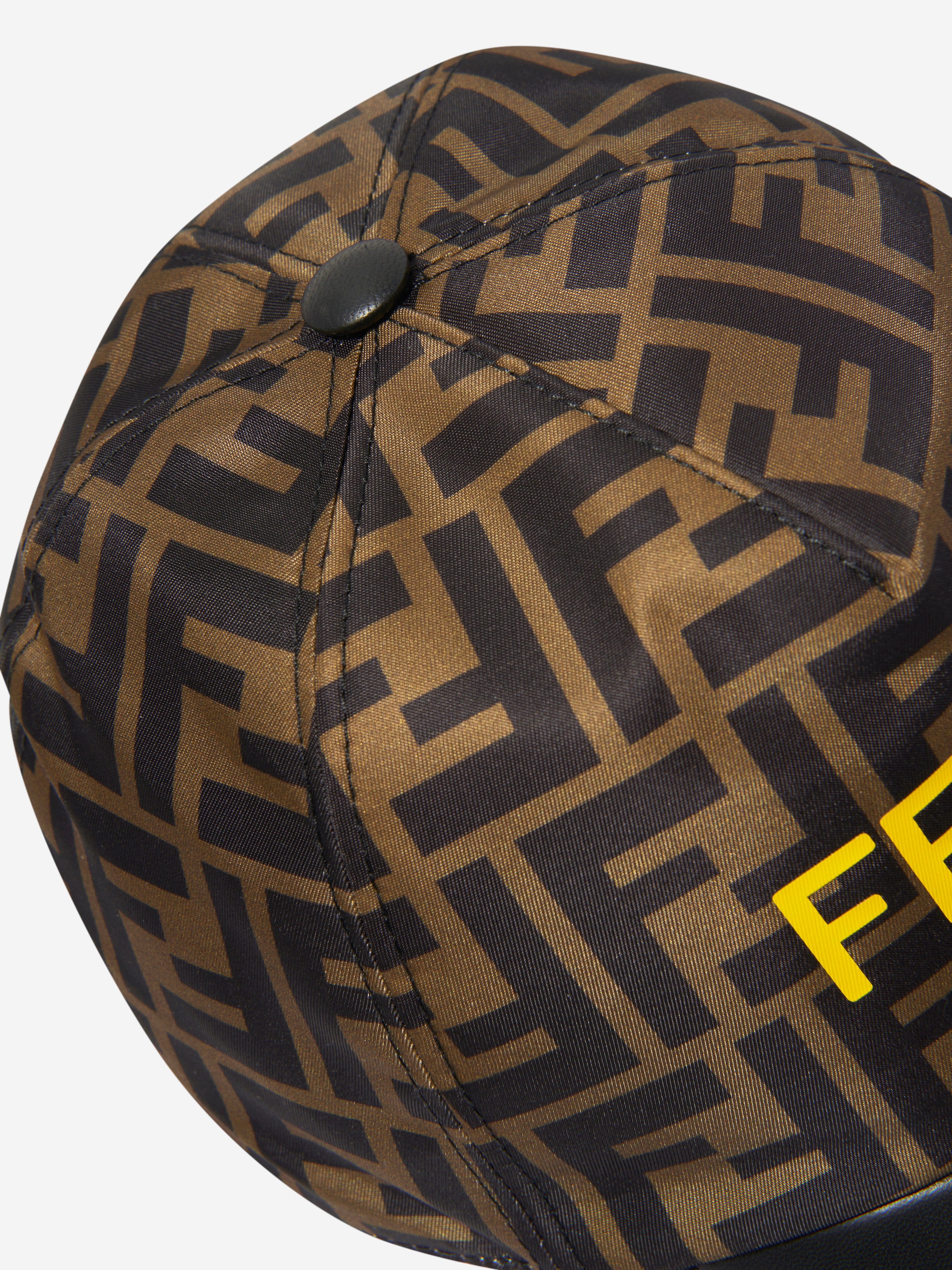 Fendi Kids FF Logo Cap in Brown Recommend Online