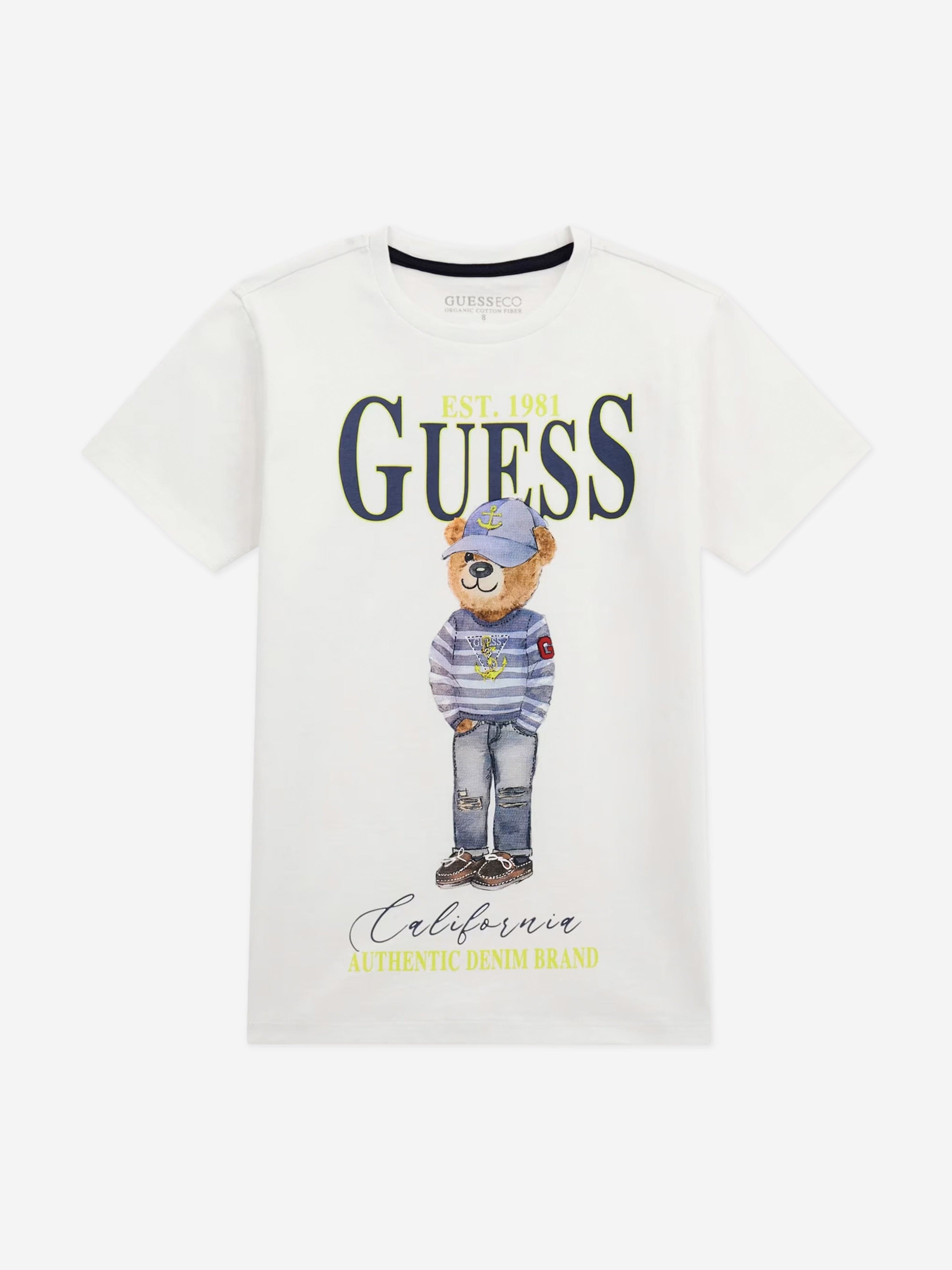 Boys Bear T-Shirt in White New Arrival Cheap Online