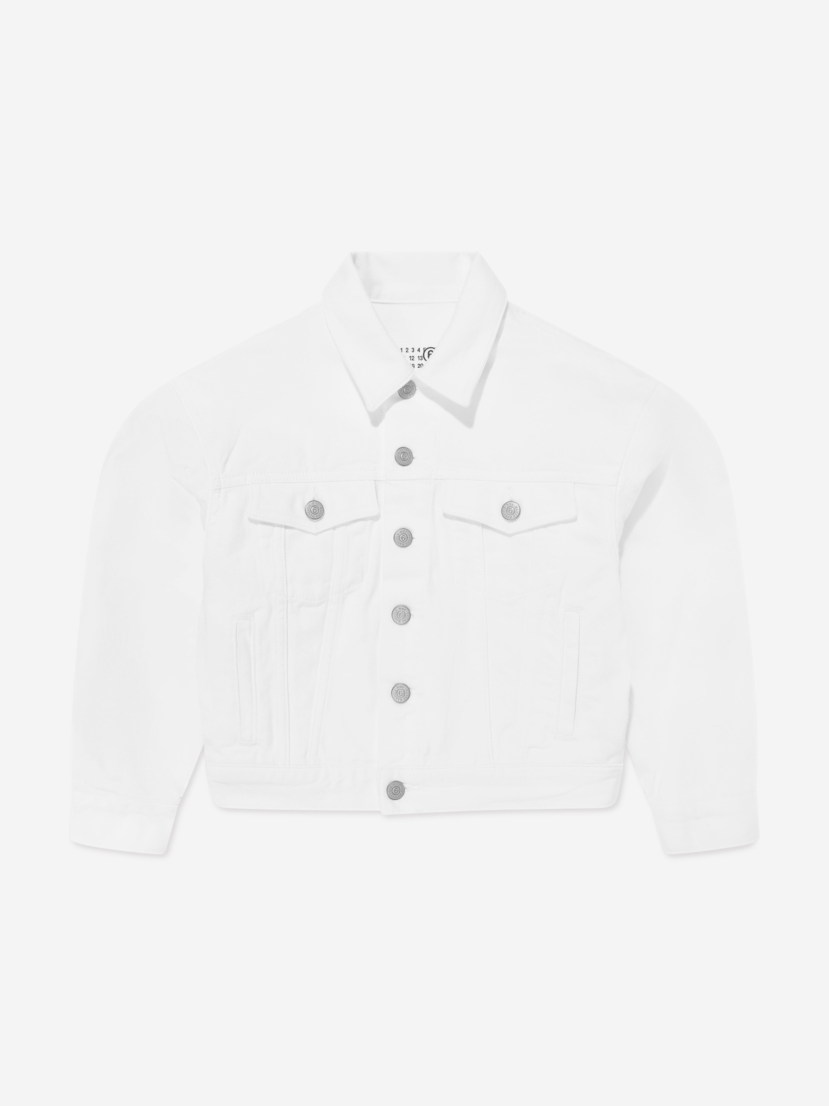 MM6 Maison Margiela Kids Denim Jacket in Ivory Free Shipping Order