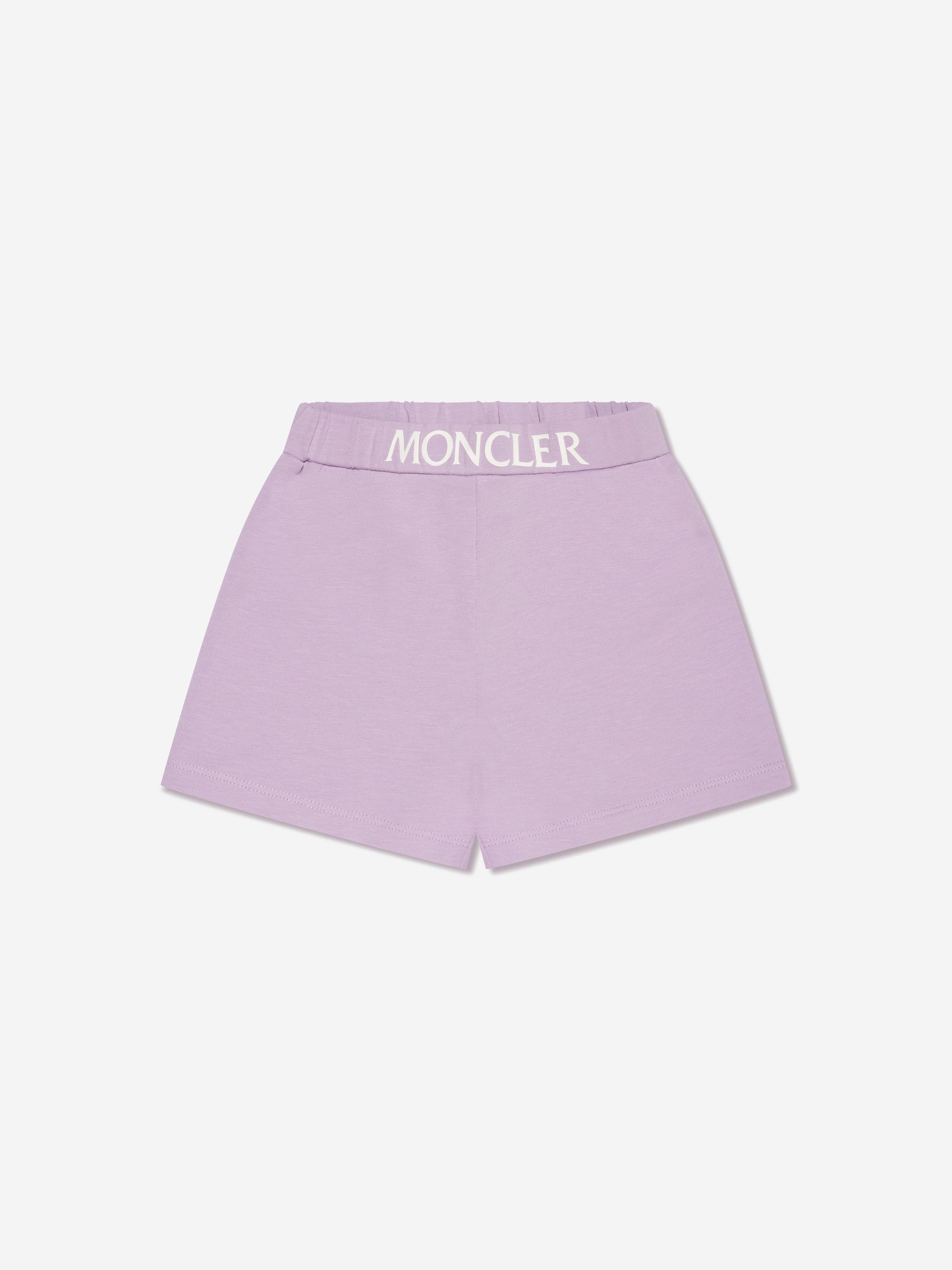 Moncler Enfant Baby Girls Logo Shorts in Lilac Clearance Best