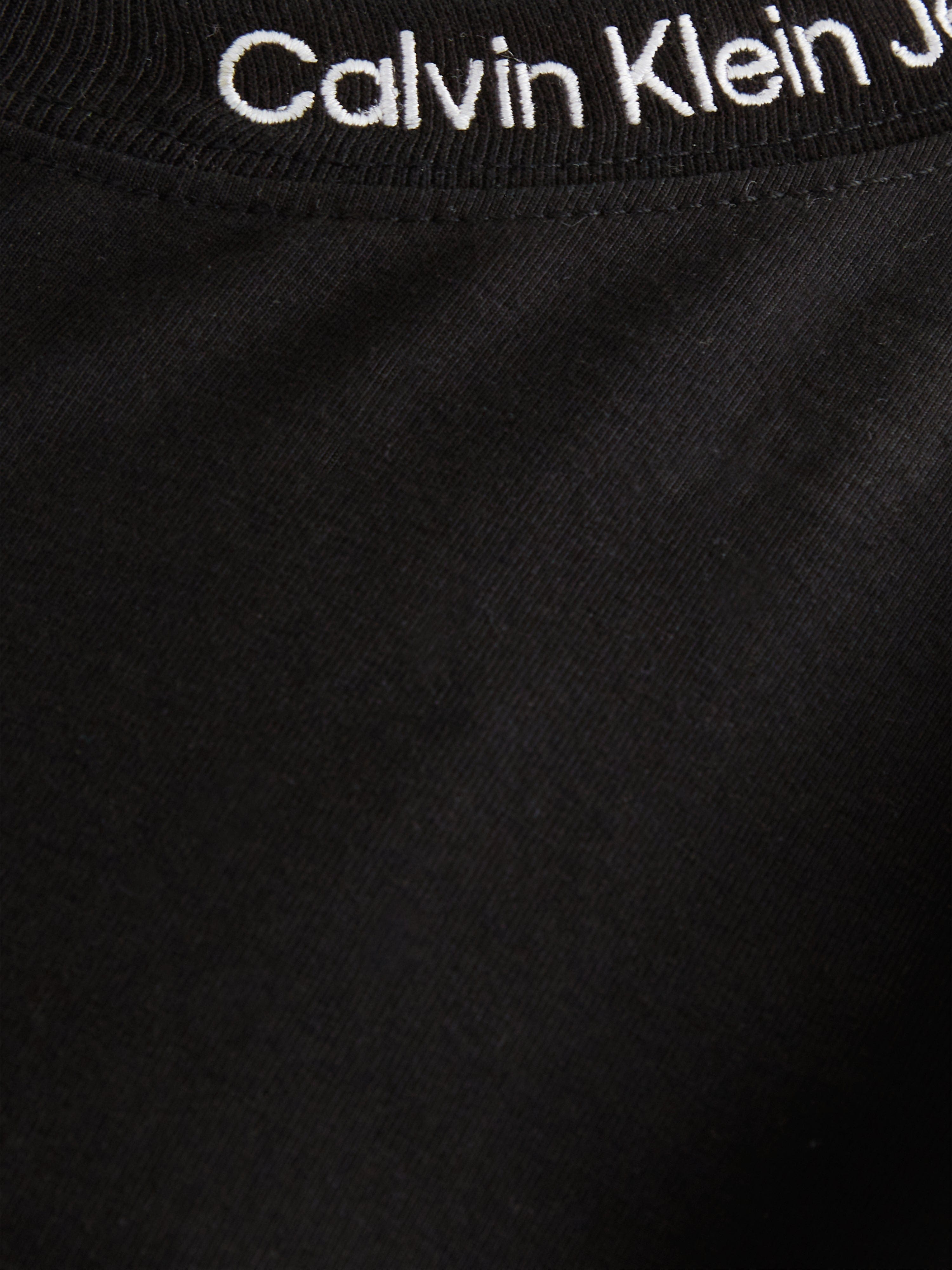 Calvin Klein Boys Neck Embroidered Relaxed T-Shirt in Black Sale Enjoy