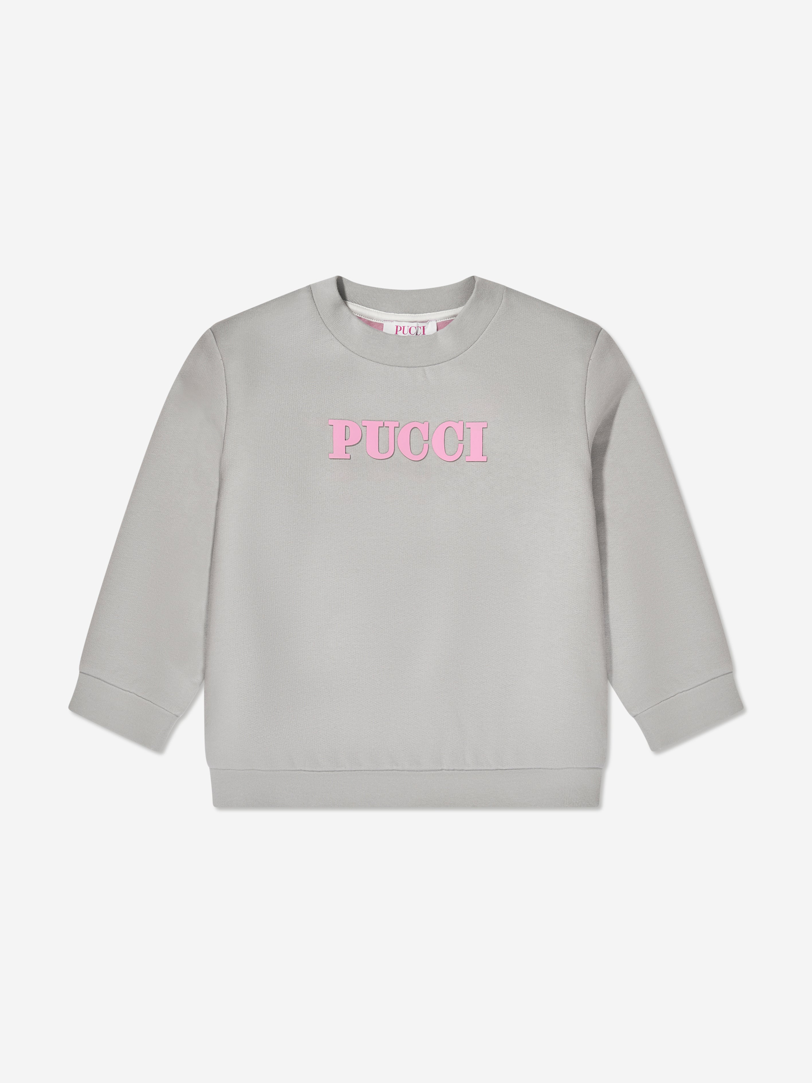 Pucci Girls Logo Sweatshirt in Grey Cheap Nicekicks