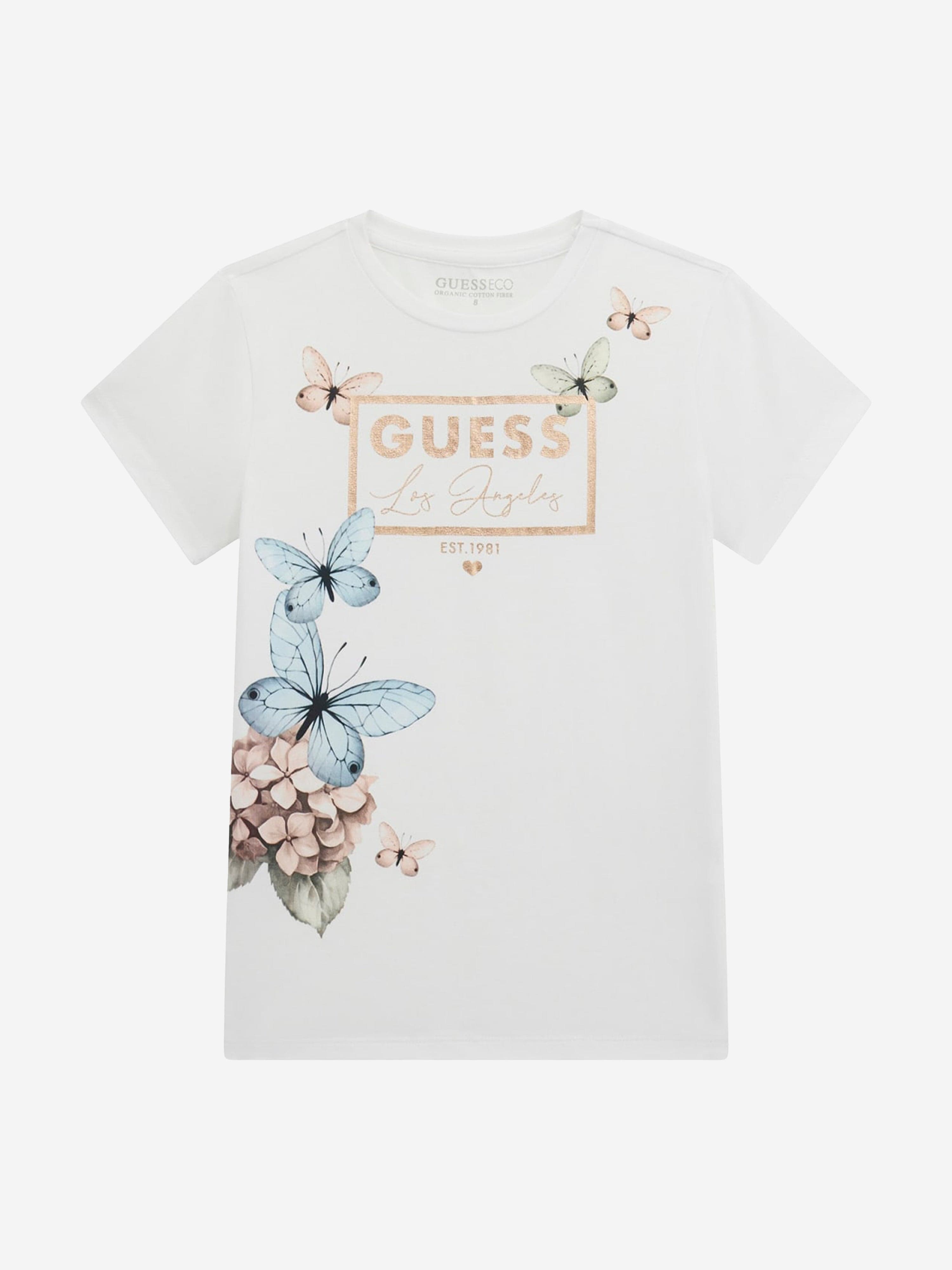 Girls Butterfly T-Shirt in White Perfect Cheap Online
