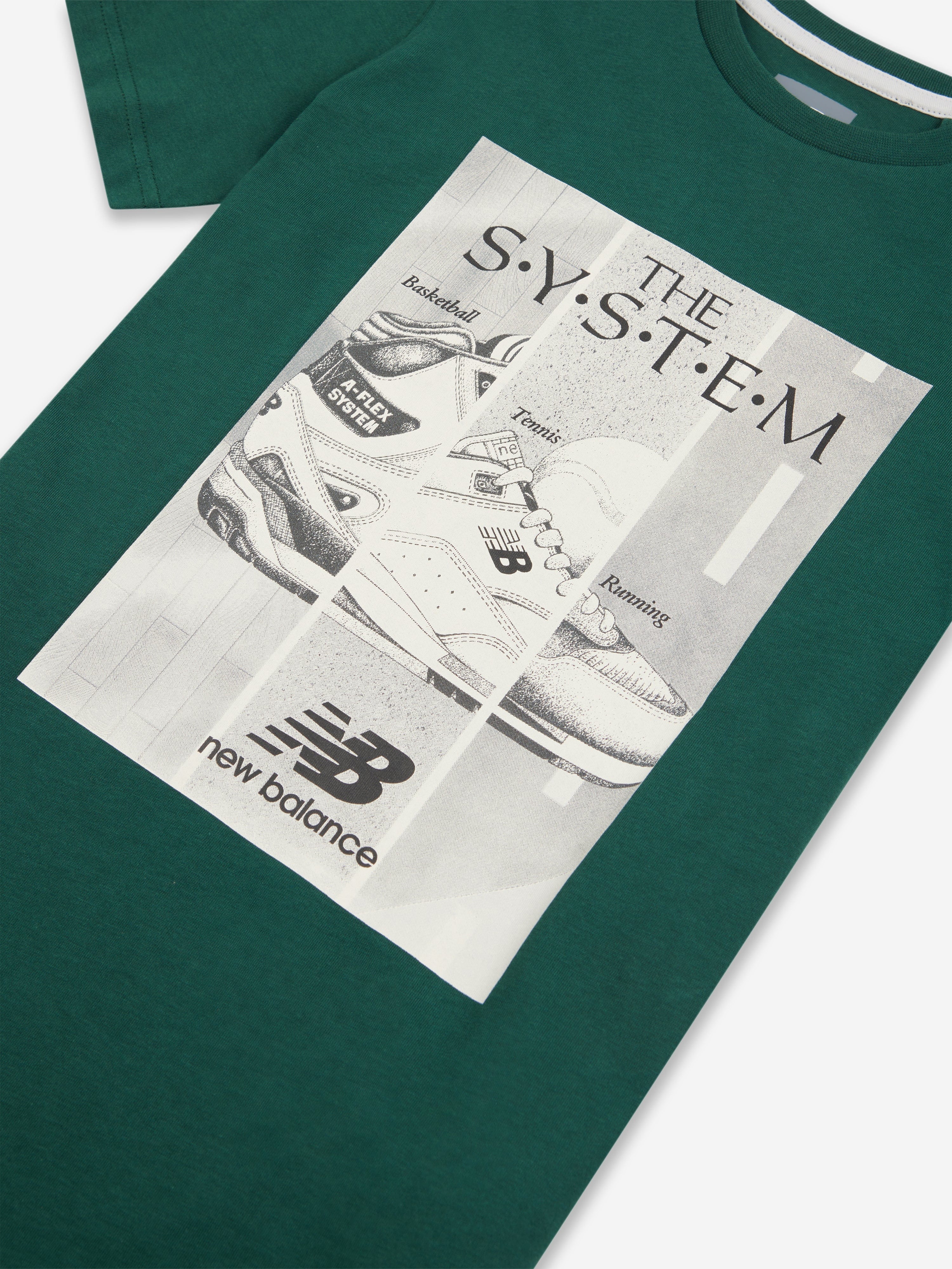 New Balance Boys The System Graphic T-Shirt in Green Buy Cheap Buy