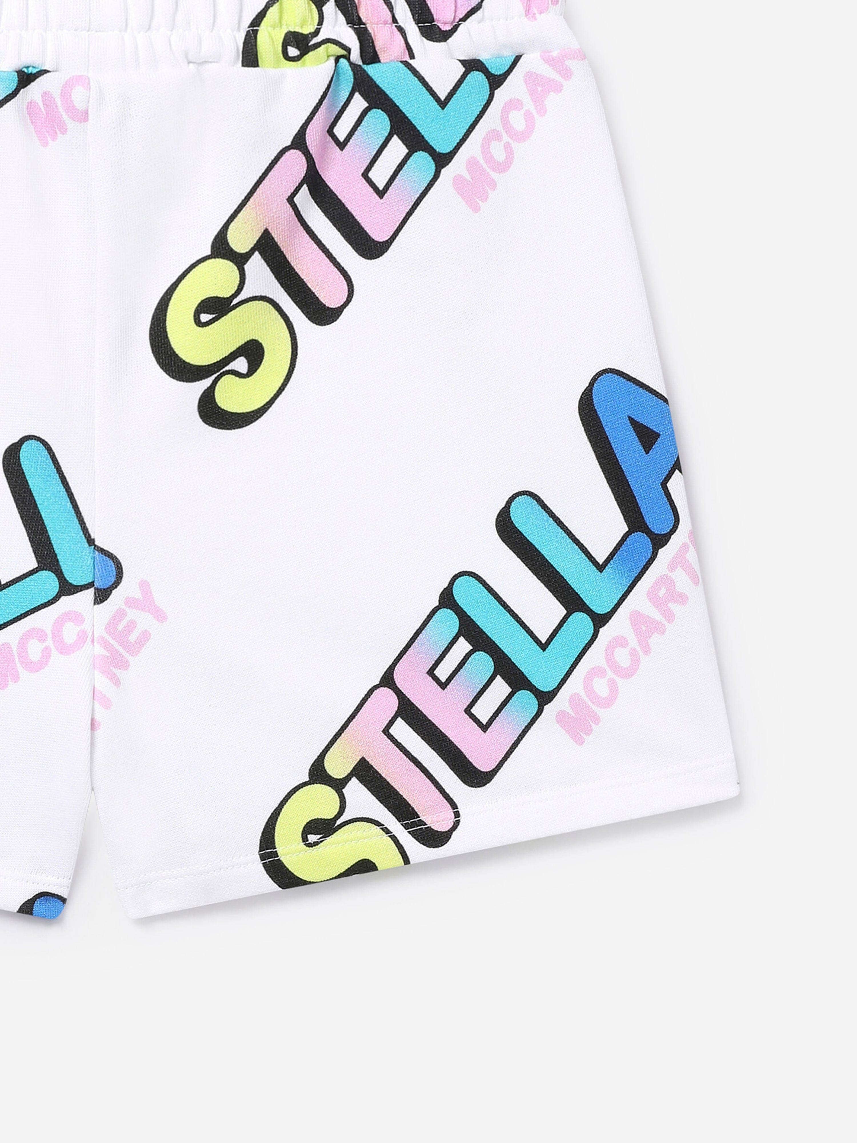Stella McCartney Girls Logo Shorts in White Clearance Perfect