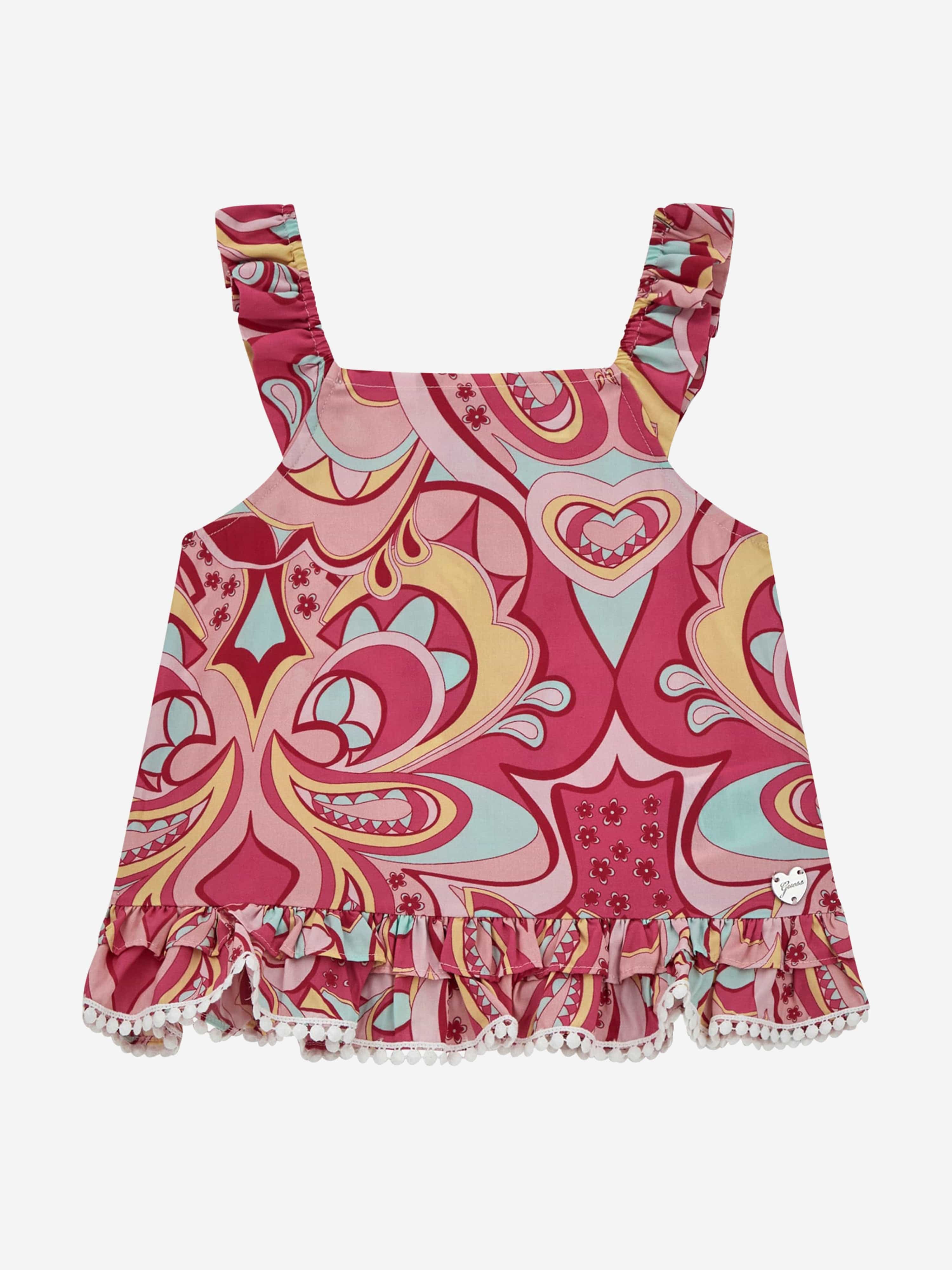 Guess Girls Paisley Sleeveless Top in Pink Official Sale Online
