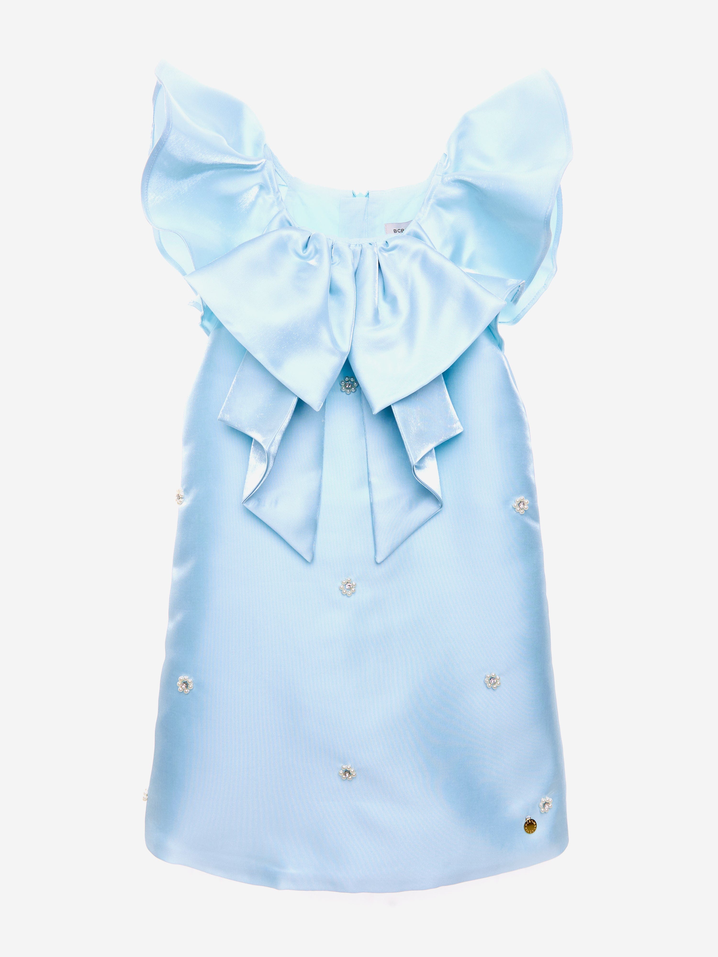 BCBG Girls Satin Jewel Embellished Dress in Blue Shop Offer Cheap Pice
