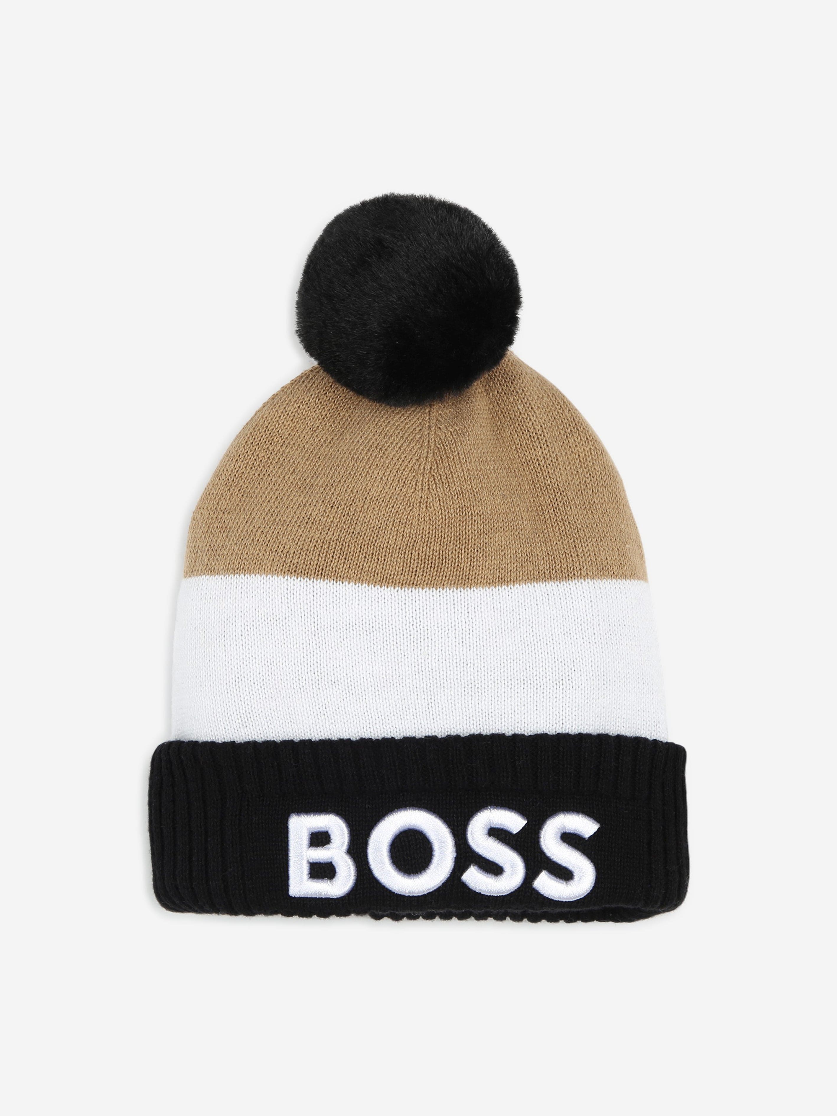 BOSS Boys Embroidered Logo Bobble Hat in Black Cheap Sale Ebay