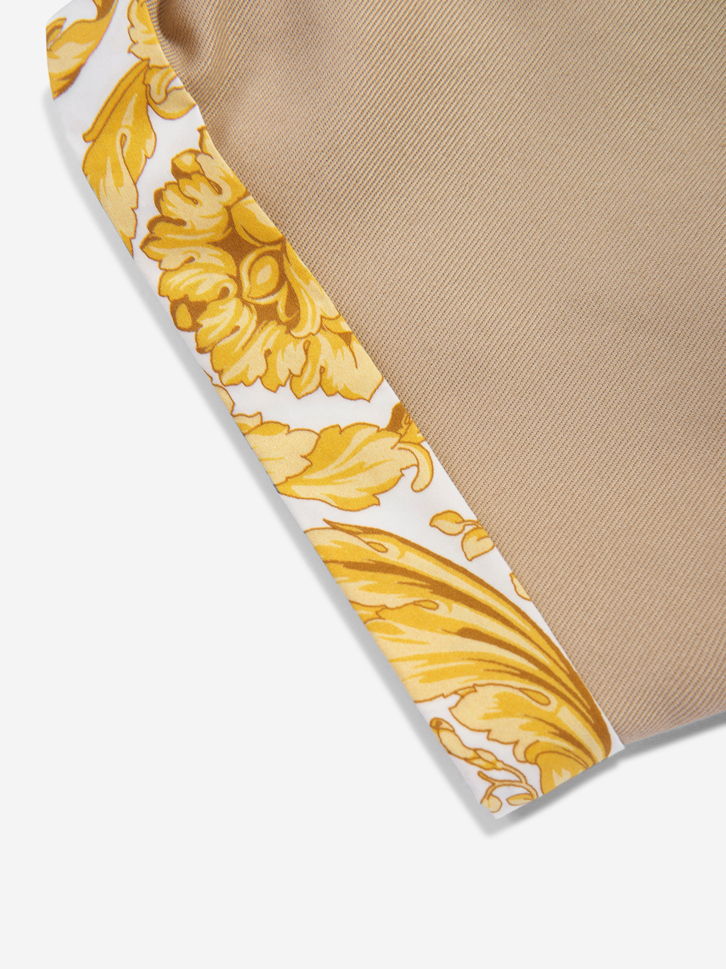 Versace Baby Gabardine Barocco Shorts in Beige Limited Edition Online