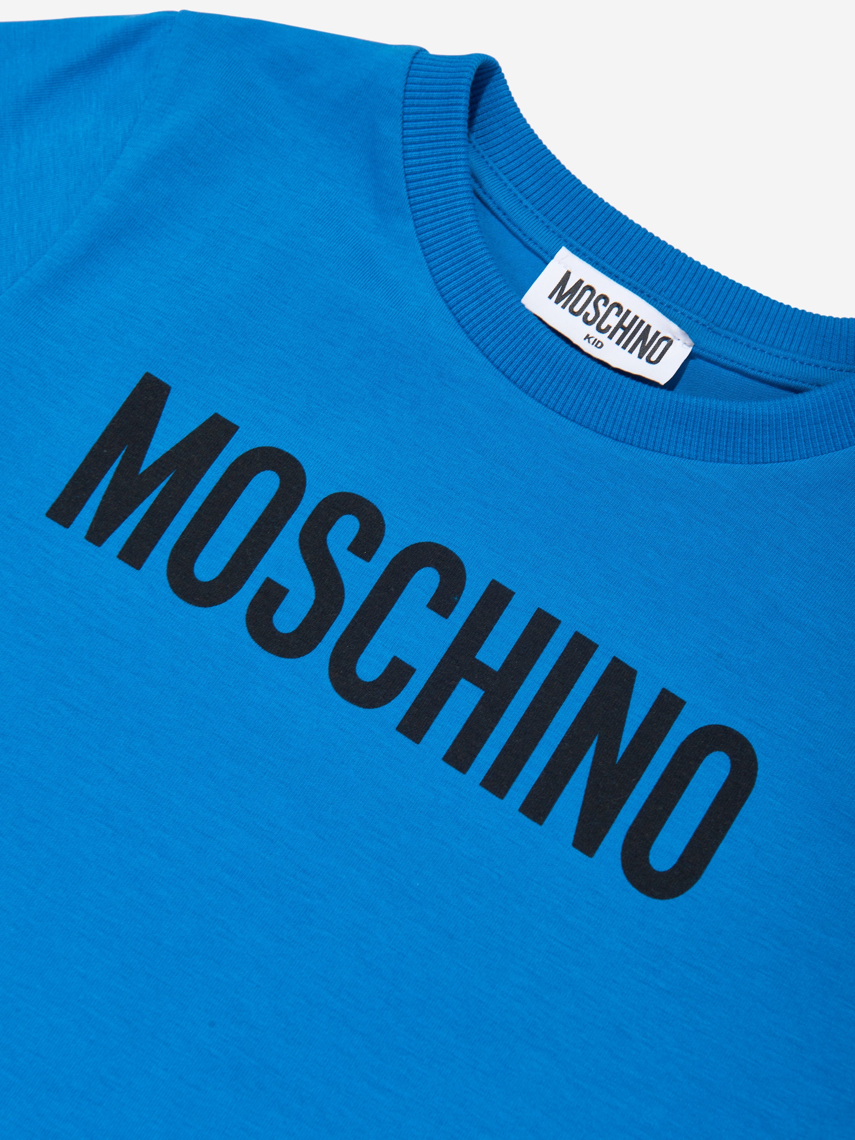 Moschino Kids Logo T-Shirt in Blue Free Shipping Release Dates