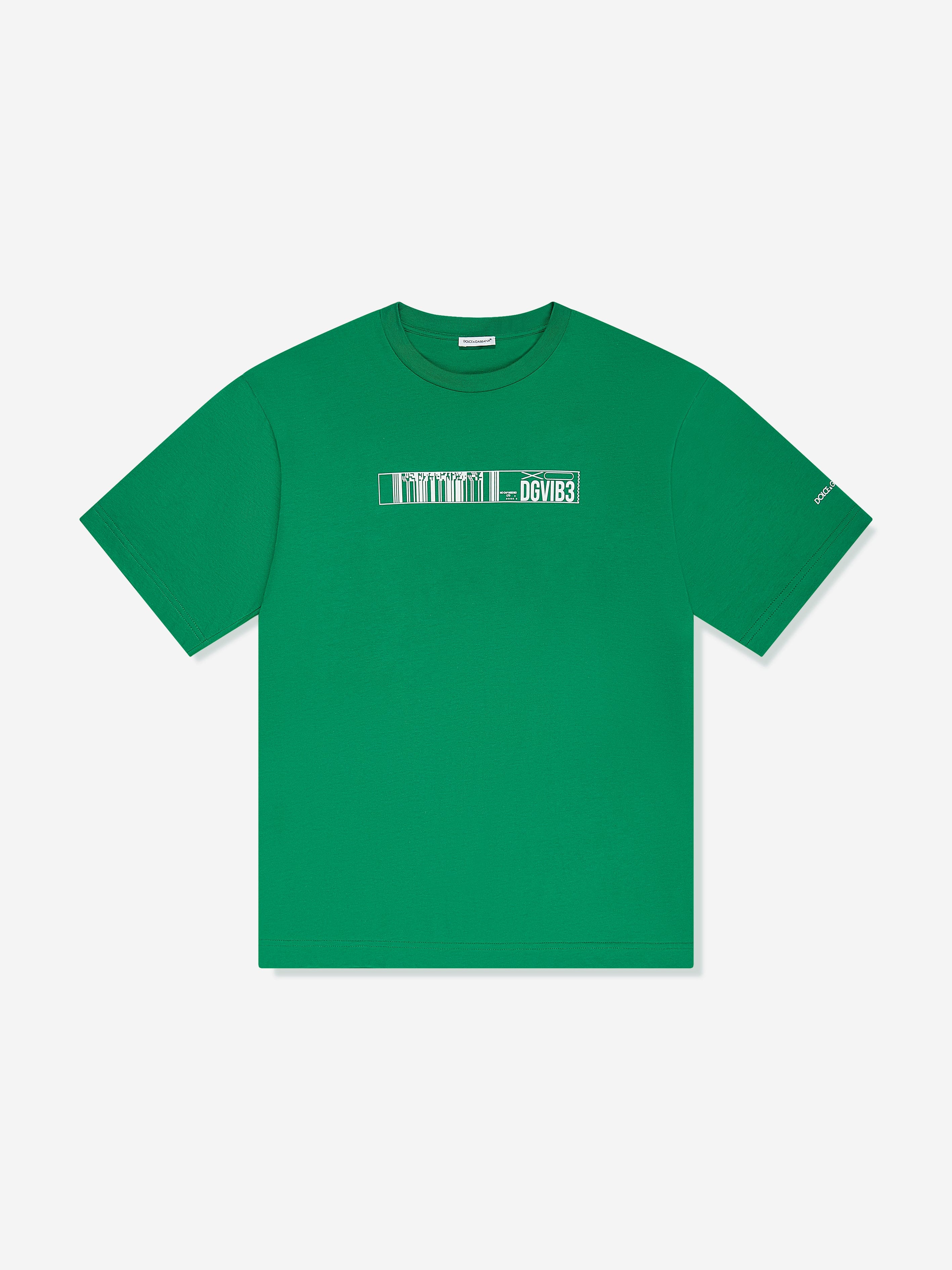 Dolce & Gabbana Boys DG Vibe T-Shirt in Green Discount Fast Delivery