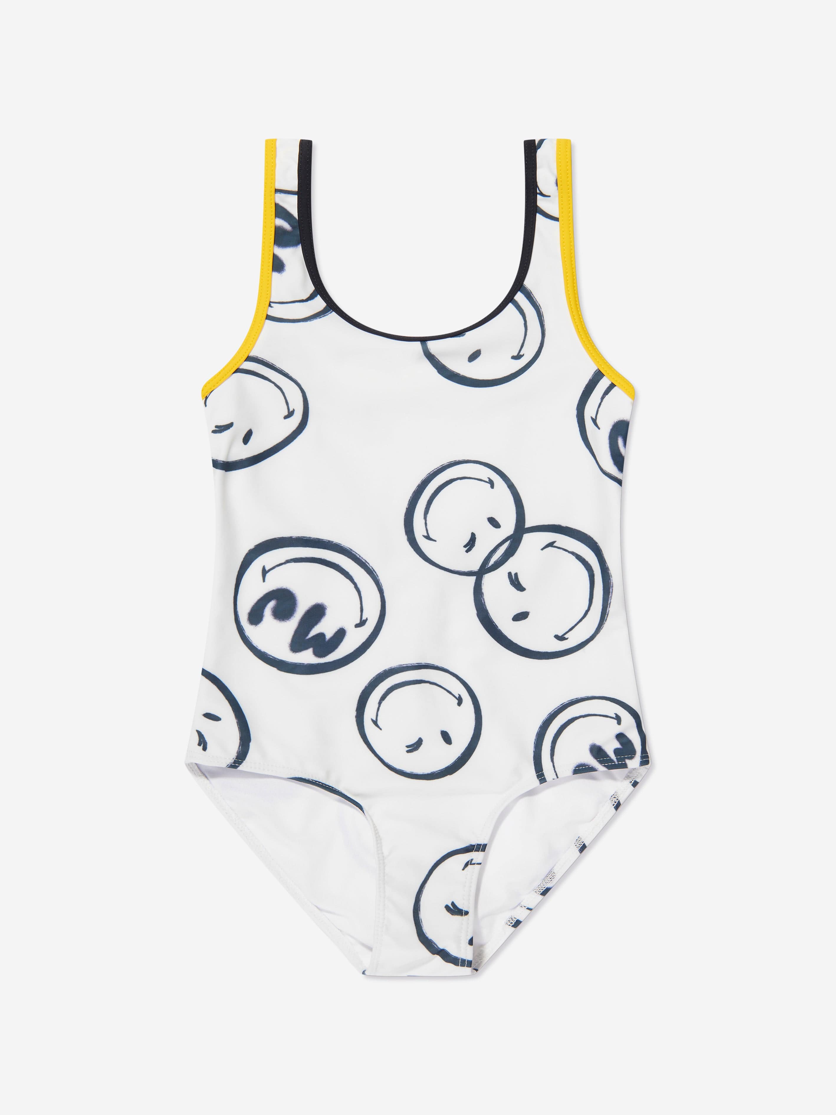 MARC JACOBS Girls Smiley Print Swimsuit in Ivory Buy Cheap Manchester