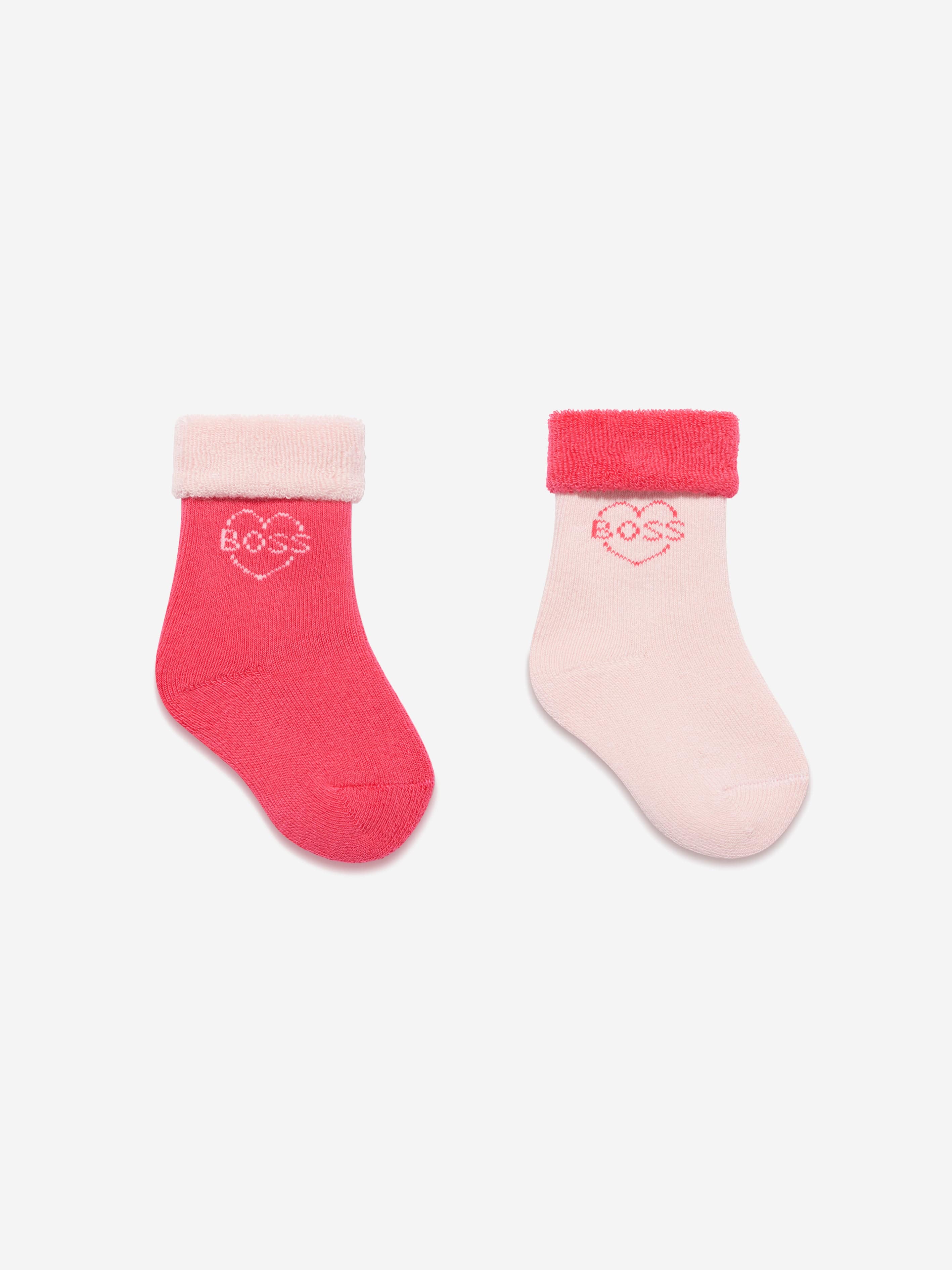 BOSS Baby Girls 2 Pack Socks Set in Pink Really Cheap