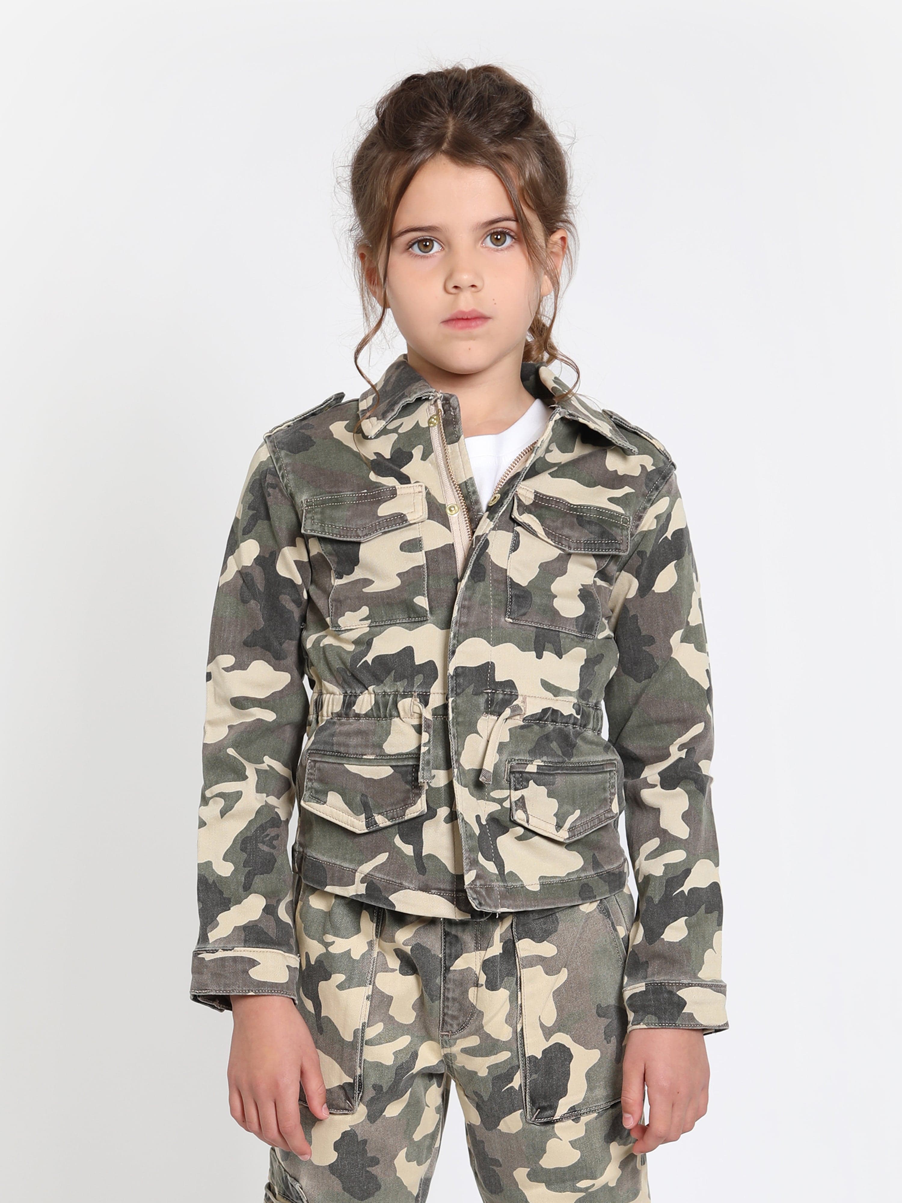 DL1961 Girls Rocco Camouflage Jacket in Green Cheap Sale Shop For