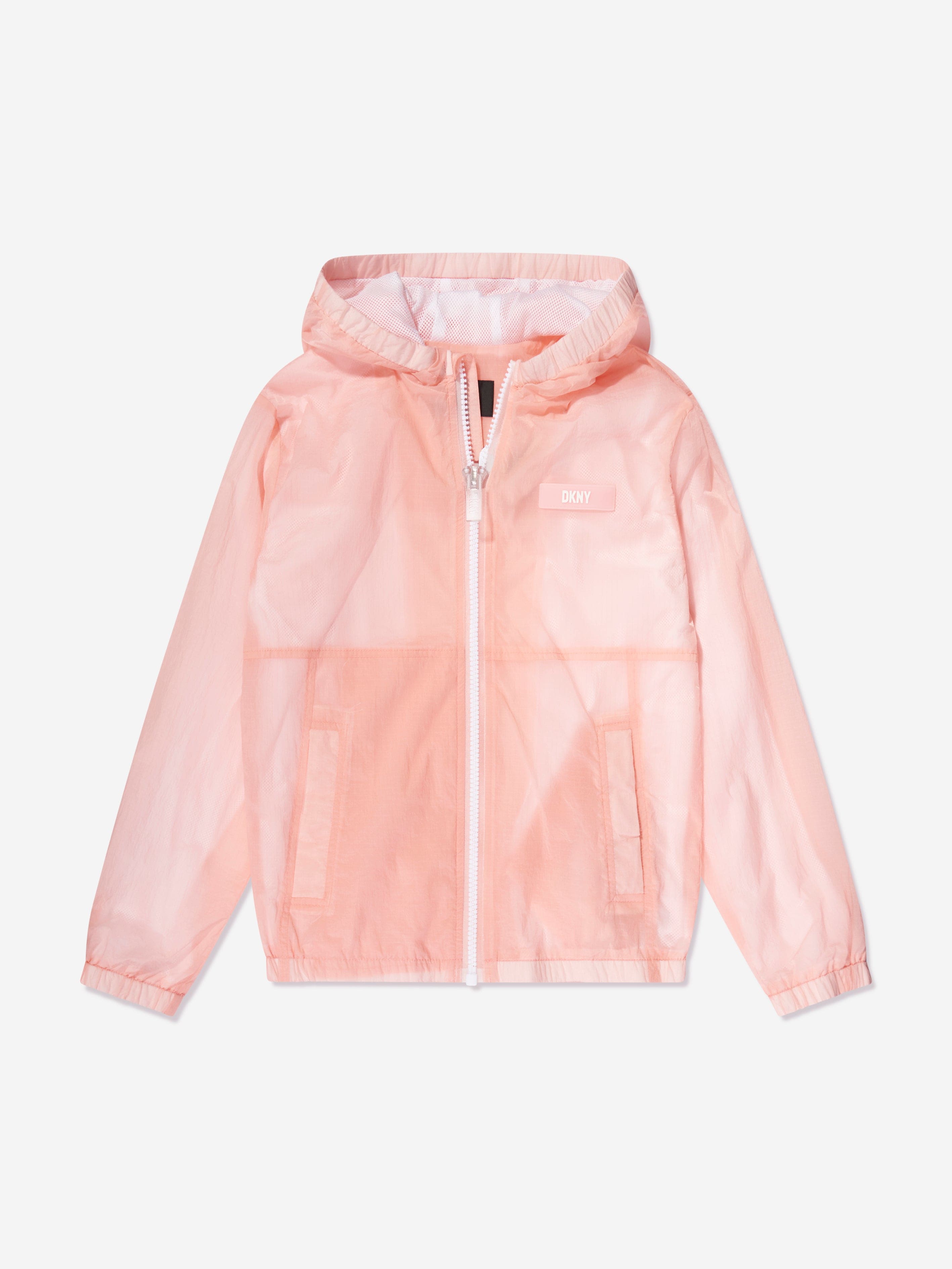 DKNY Girls Hooded Windbreaker in Pink Cheap Buy Authentic