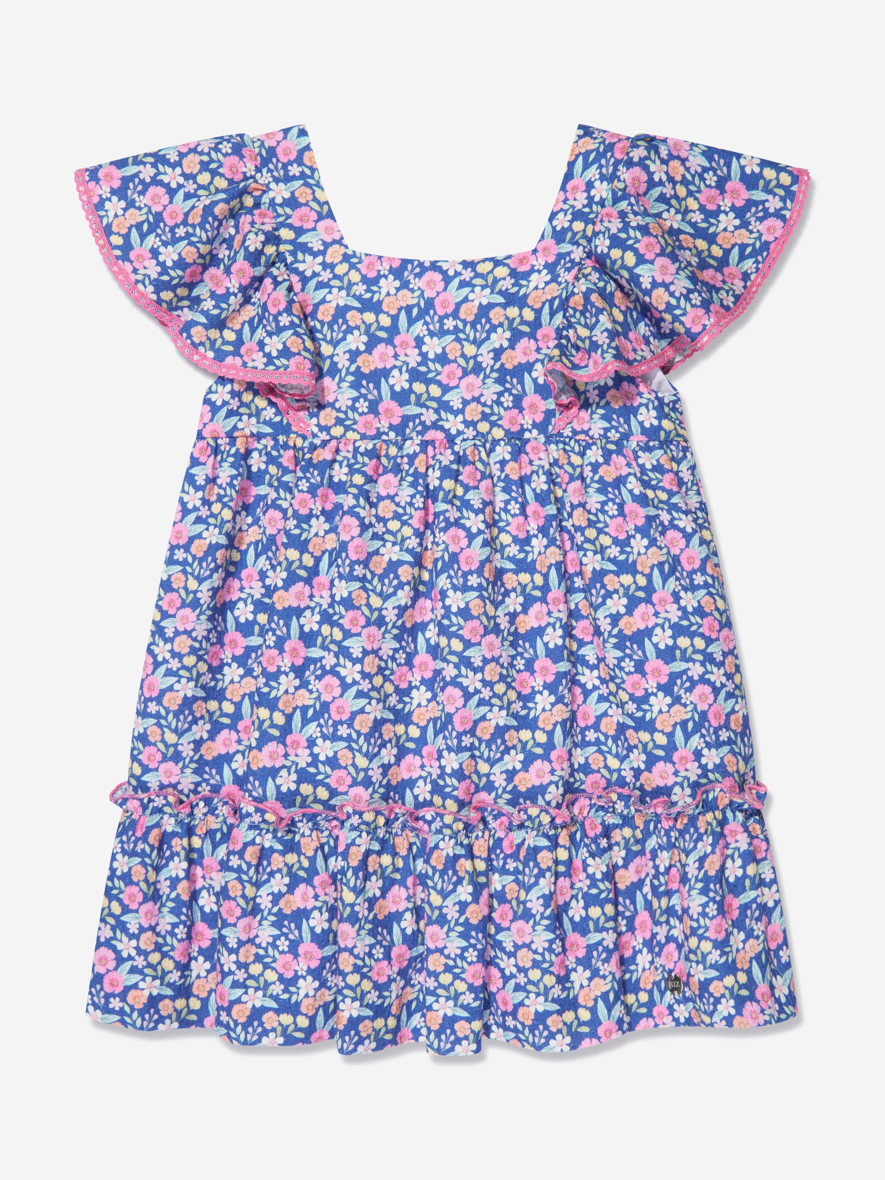 Paz Rodriguez Girls Floral Cotton Dress in Multicolour Free Shipping For Cheap