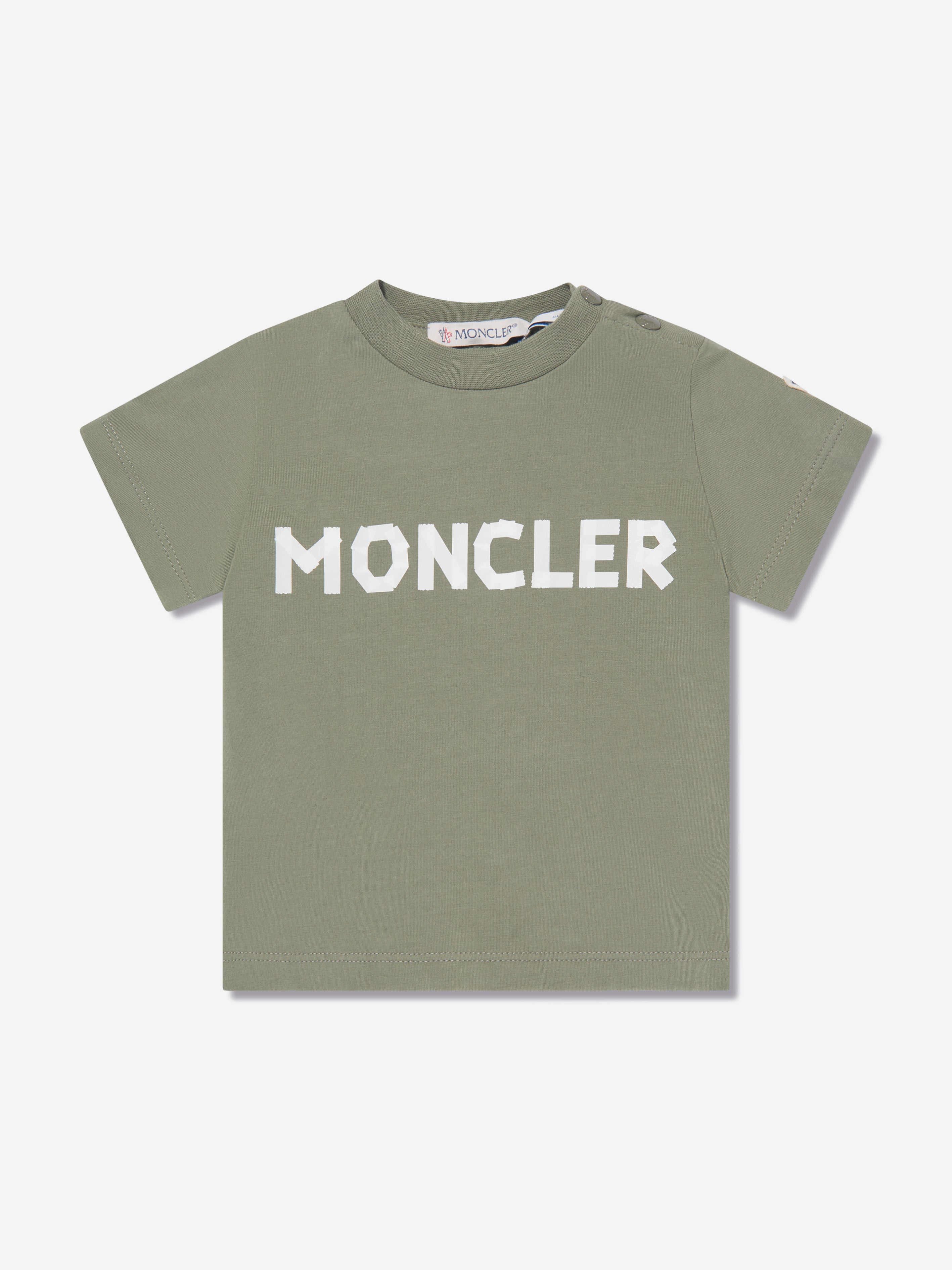 Moncler Enfant Baby Boys Logo T-Shirt in Green Cheap Sale Manchester
