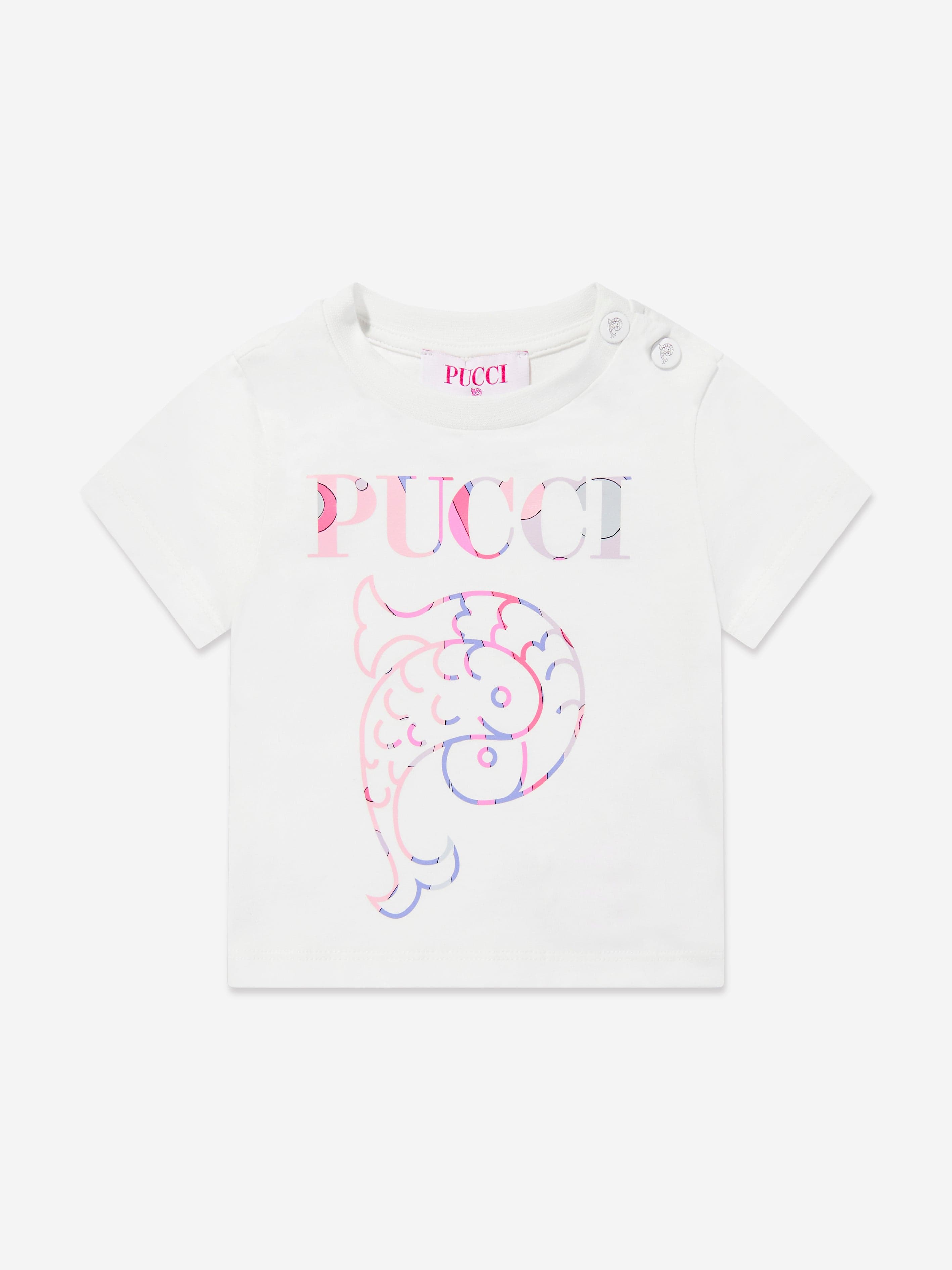 Baby Girls Logo Print T-Shirt in Ivory Free Shipping 2025 Unisex
