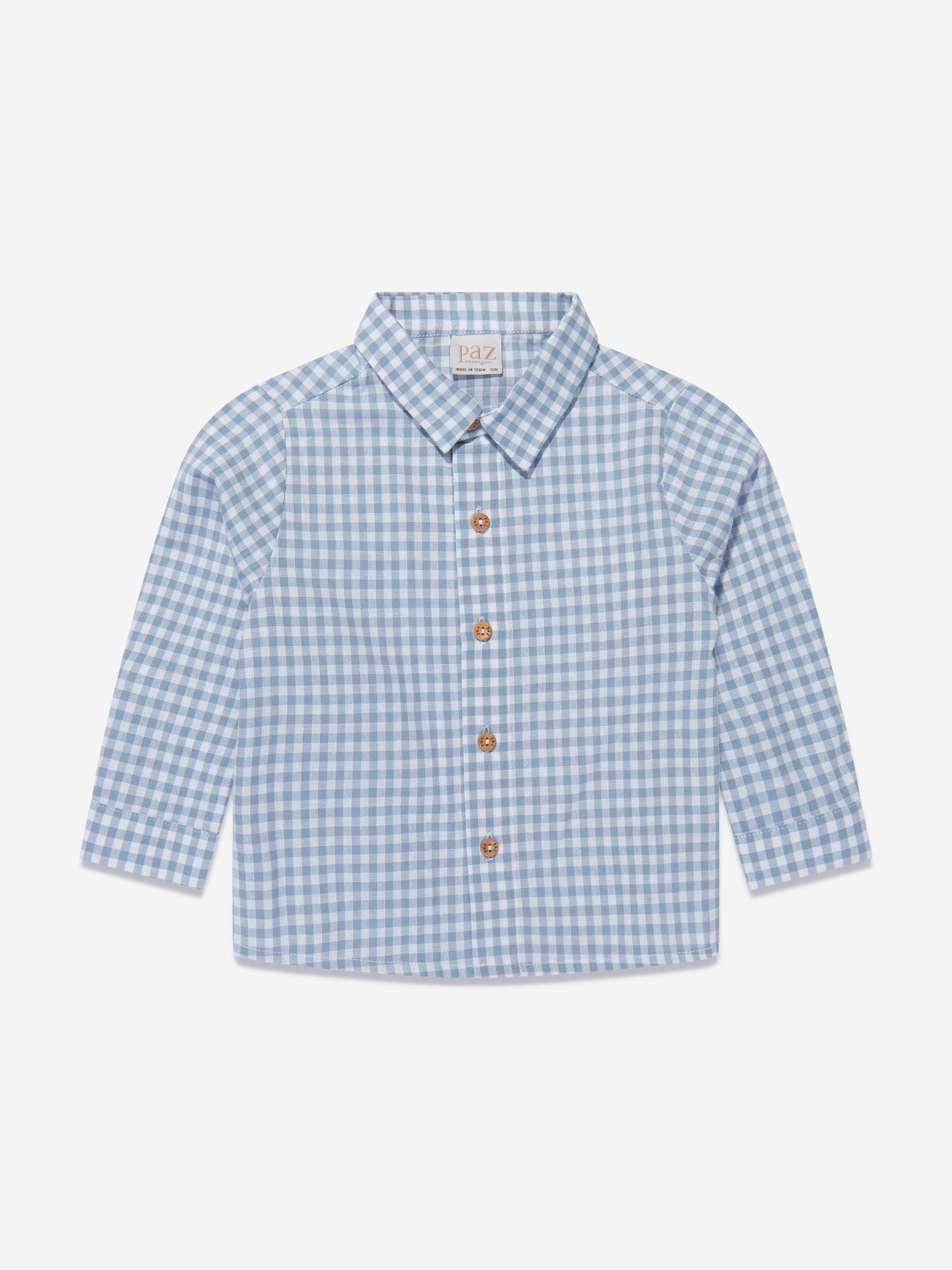 Paz Rodriguez Boys Check Shirt in Blue How Much
