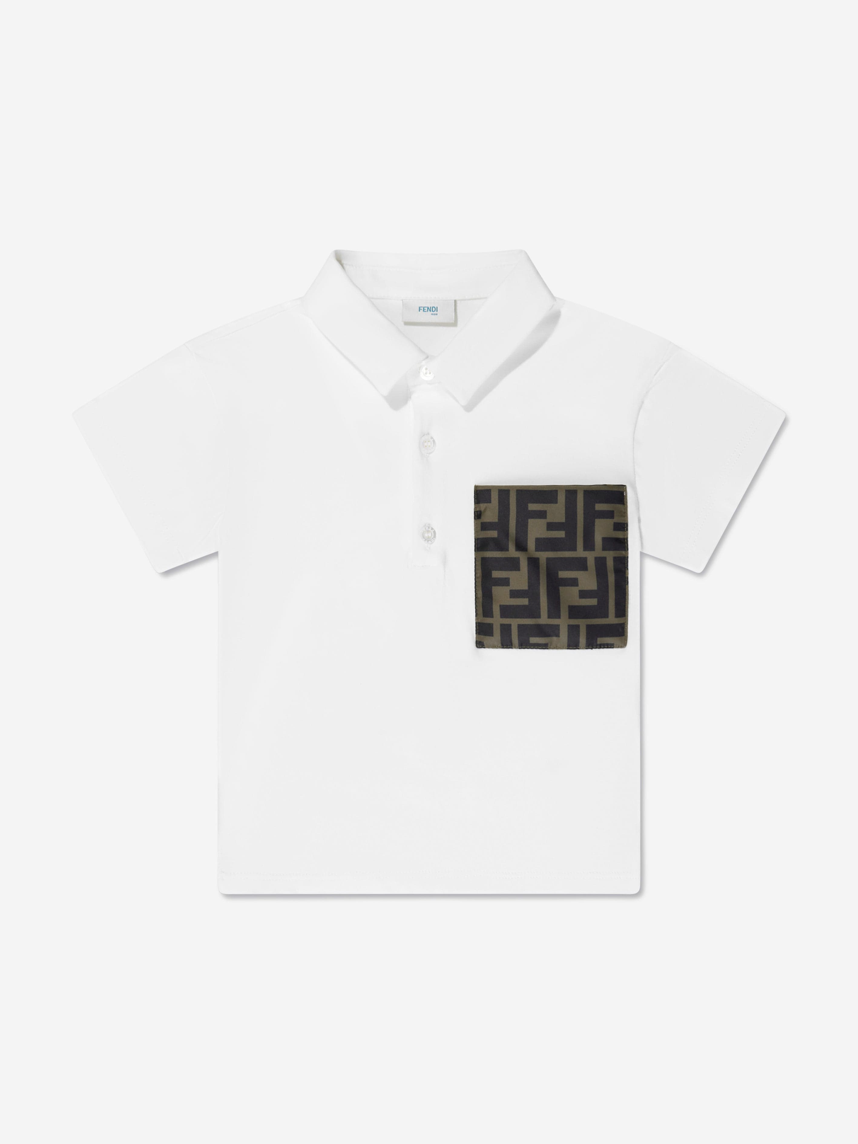 Fendi Baby Boys FF Logo Polo Shirt in White Clearance Get Authentic