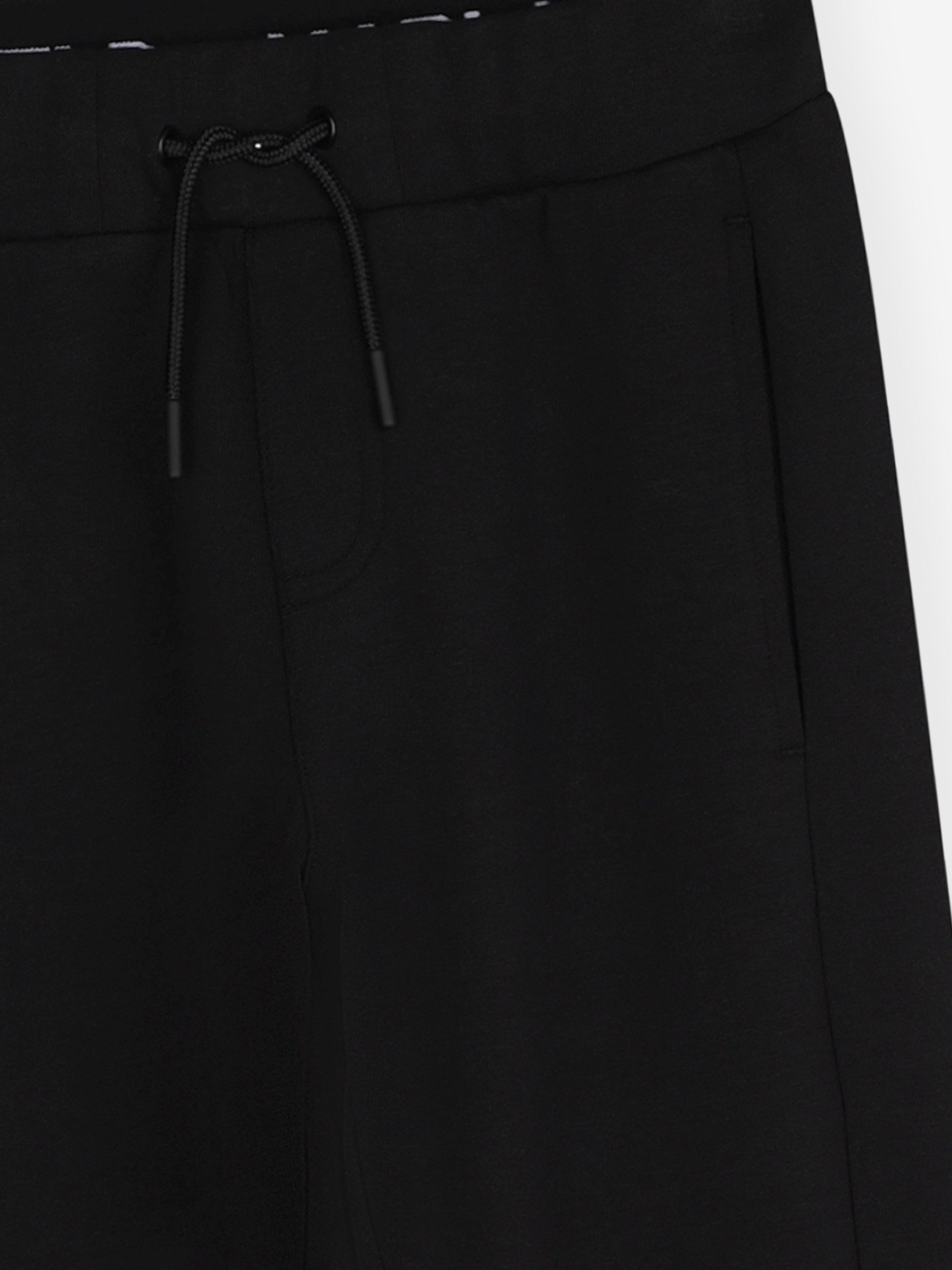 Karl Lagerfeld Boys Double Waistband Joggers in Black Free Shipping Online
