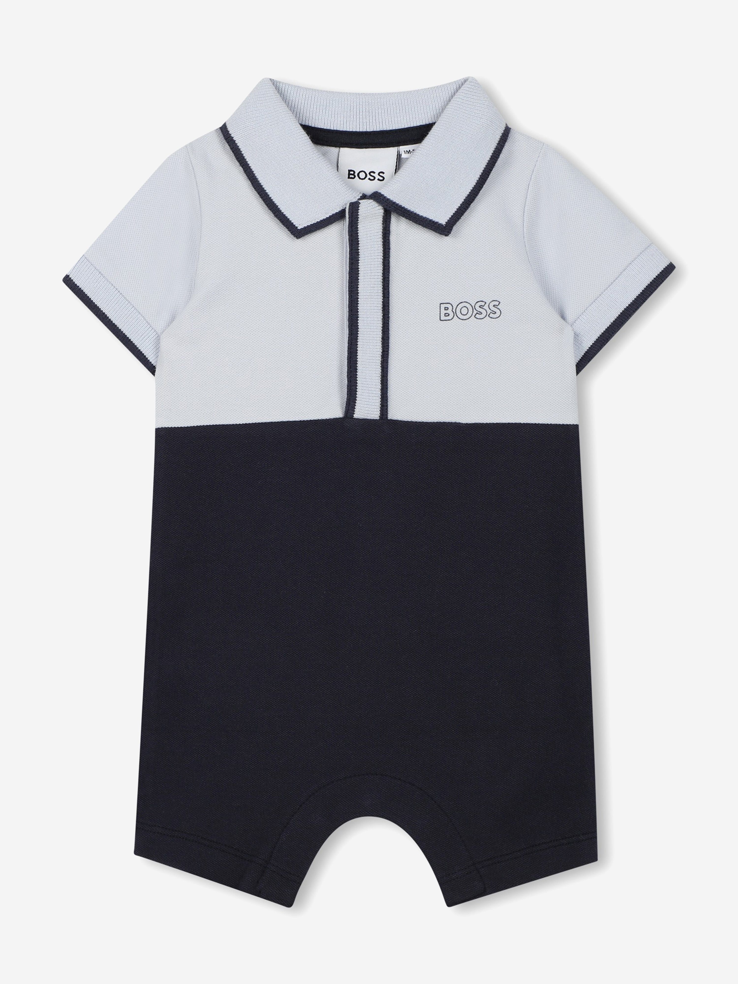 BOSS Baby Boys Logo Print Romper in Navy Sale Pick A Best
