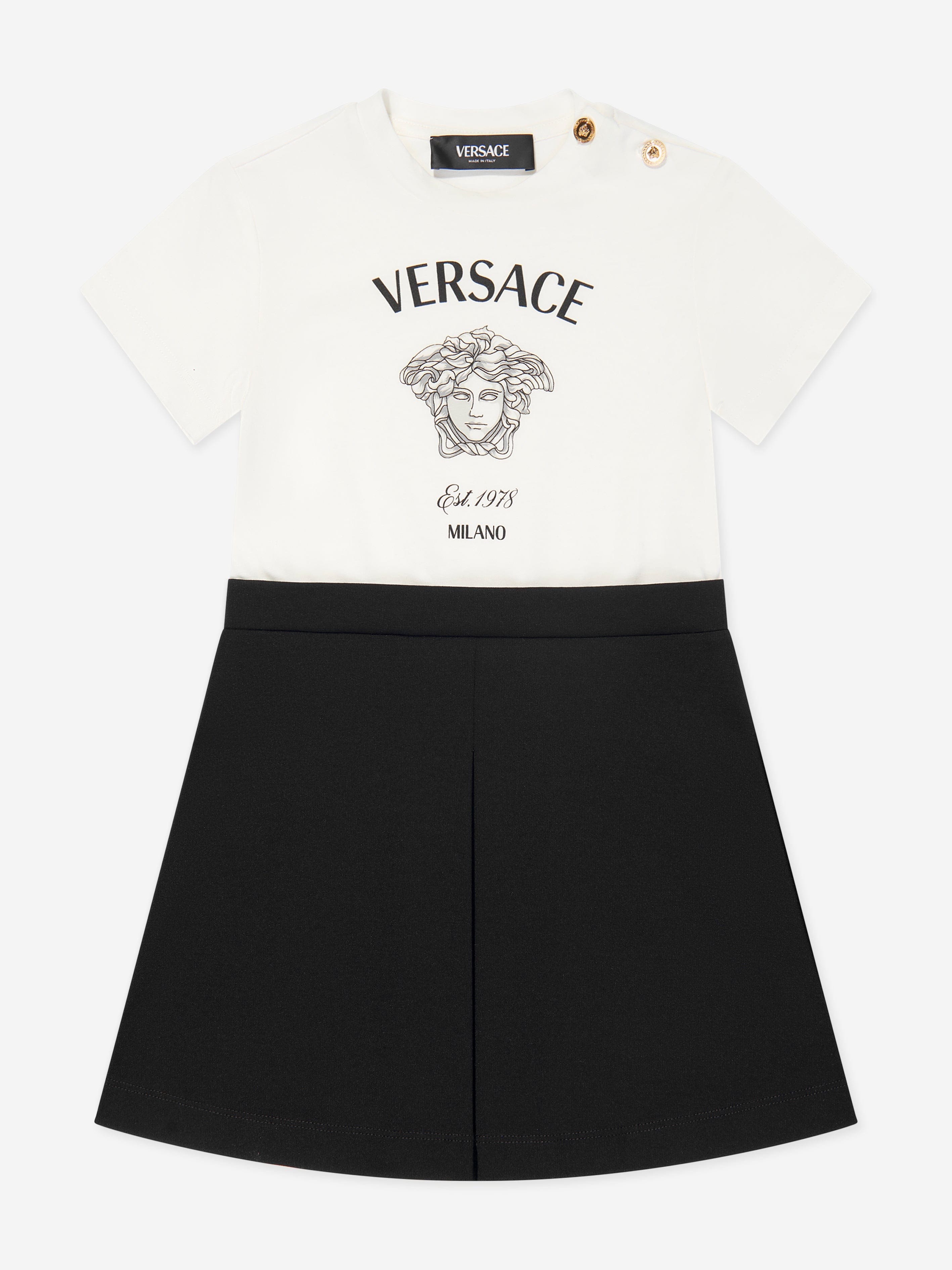 Versace Girls Medusa T-Shirt Dress in White Buy Cheap Big Discount
