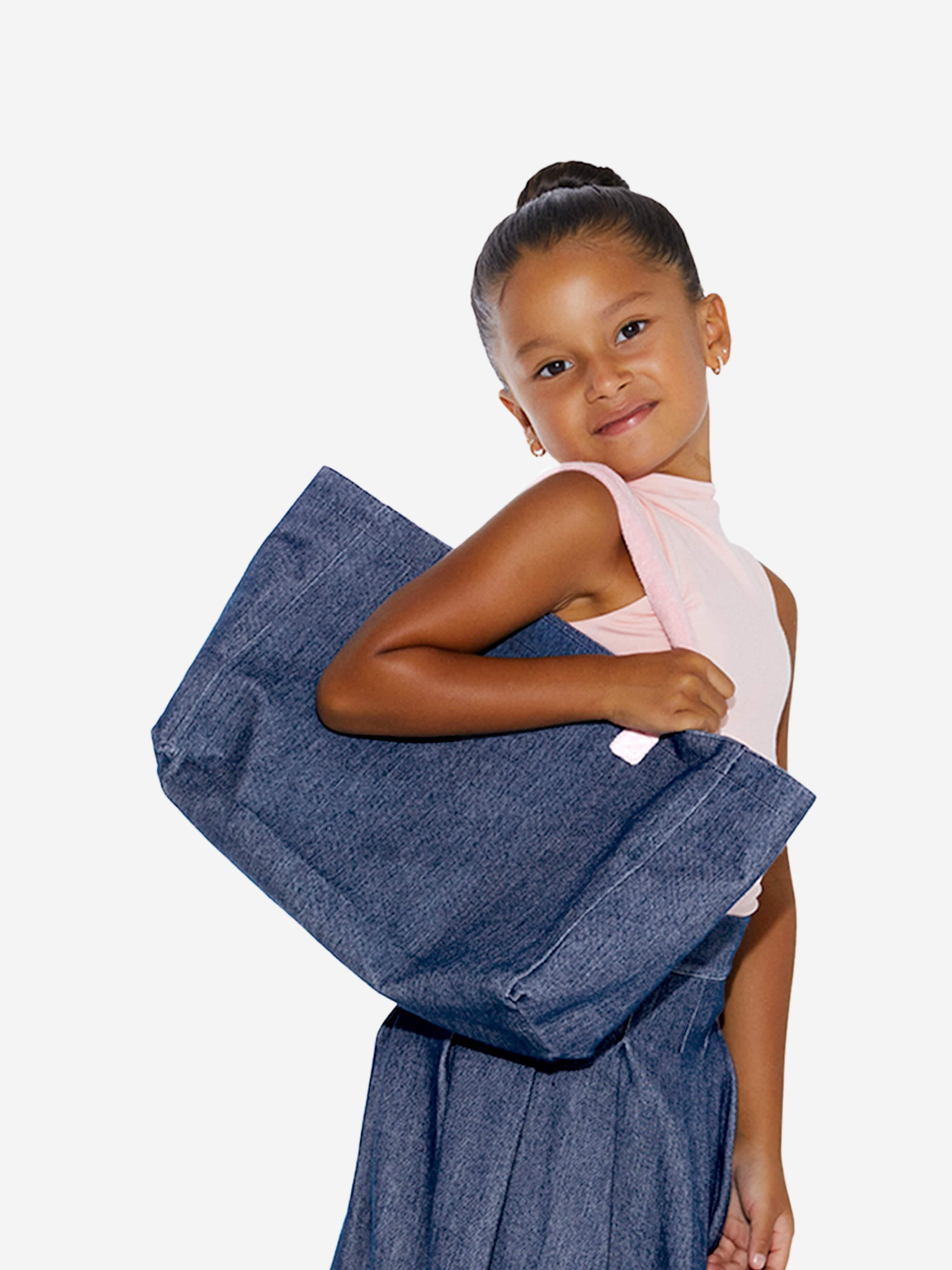 AY by AYLA Girls Denim Look Tote Bag in Blue Free Shipping Geniue Stockist