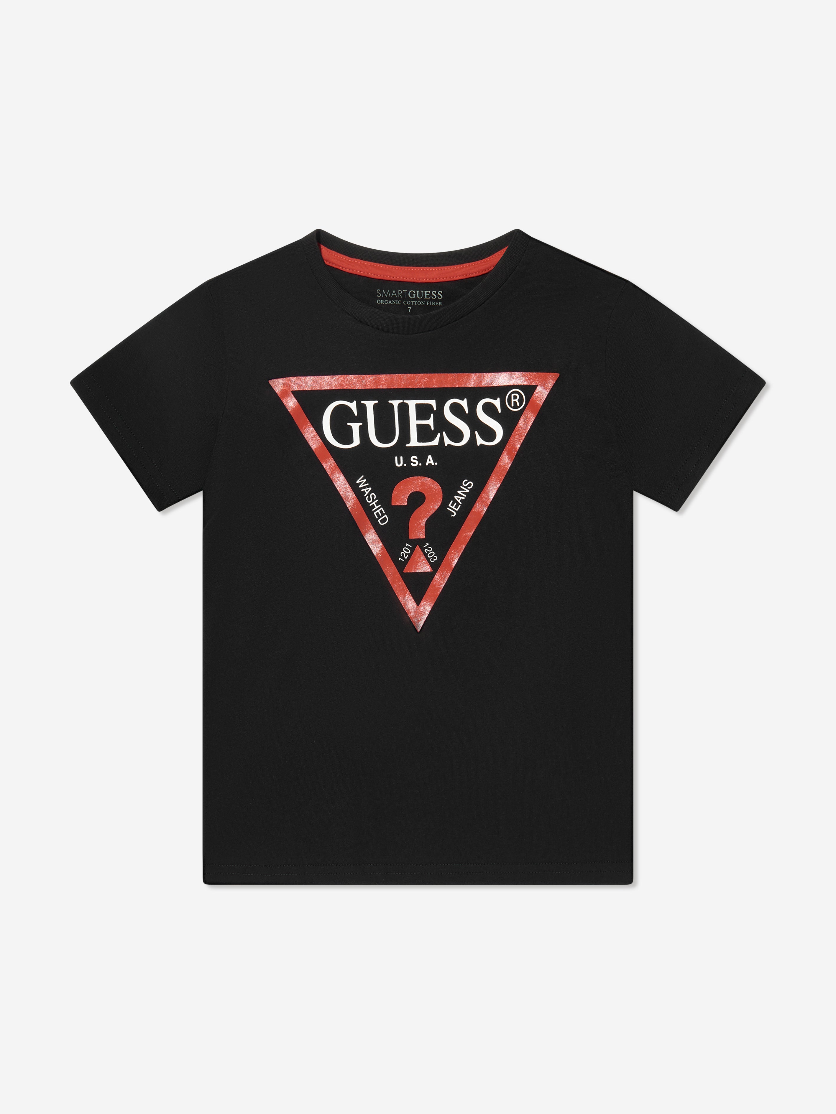 Guess Boys Logo Print T-Shirt in Black Discount Best Store To Get