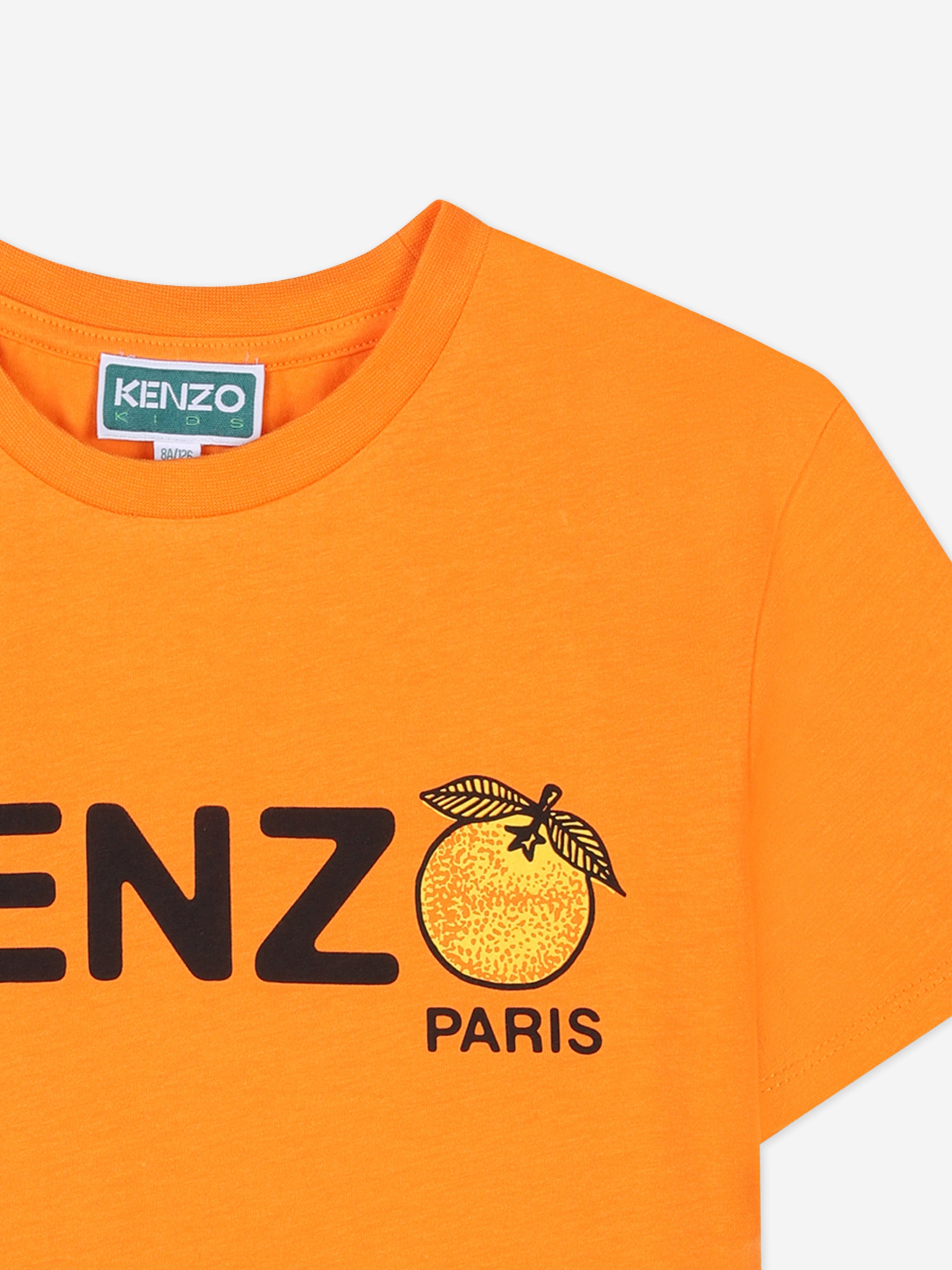 Boys Orange Logo T-Shirt in Orange Discount Hot Sale