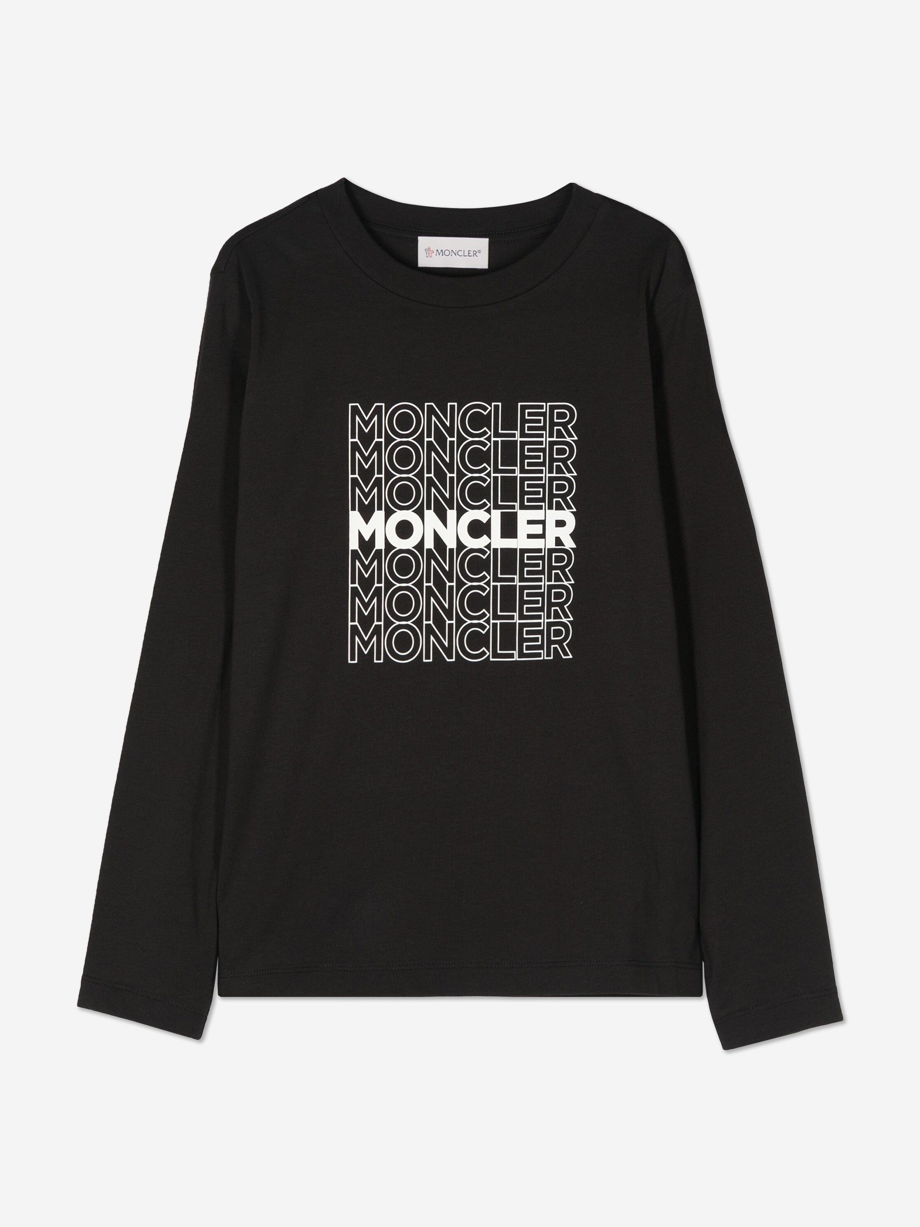 Moncler Enfant Boys Long Sleeve T-Shirt in Black Get To Buy Sale Online