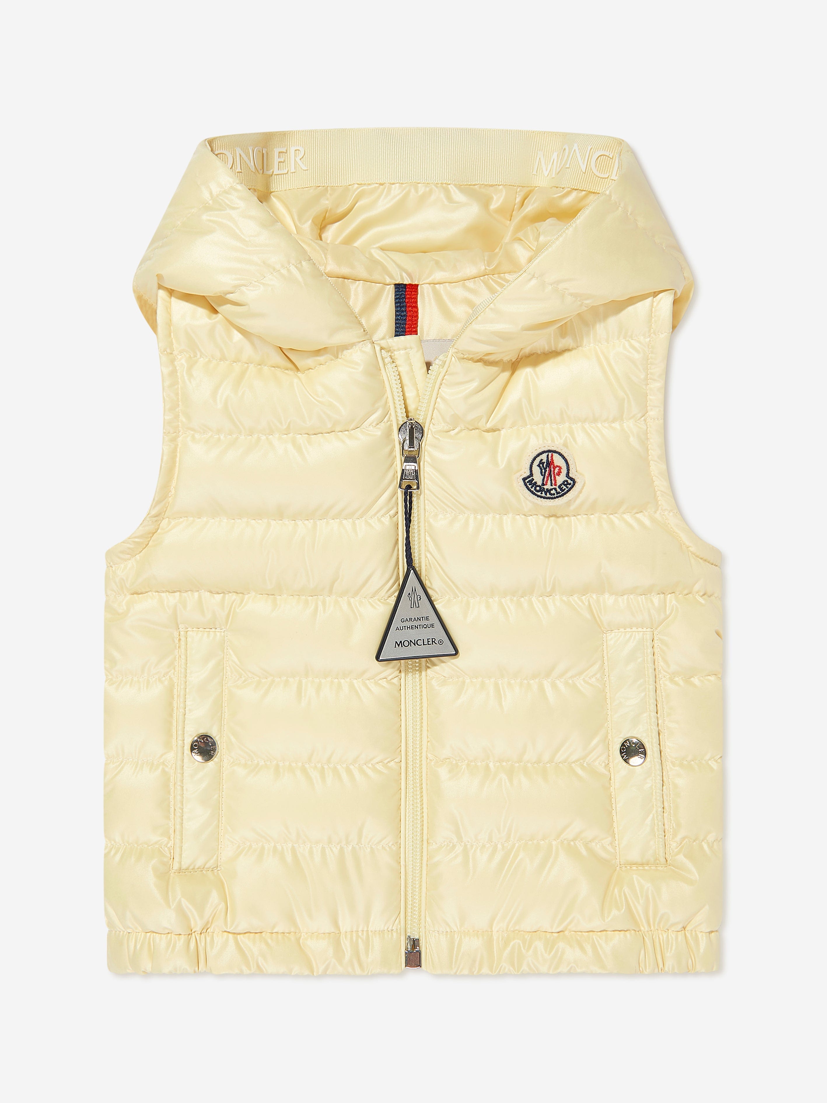 Moncler Enfant Baby Boys Down Padded Couronne Gilet in Yellow Clearance Explore